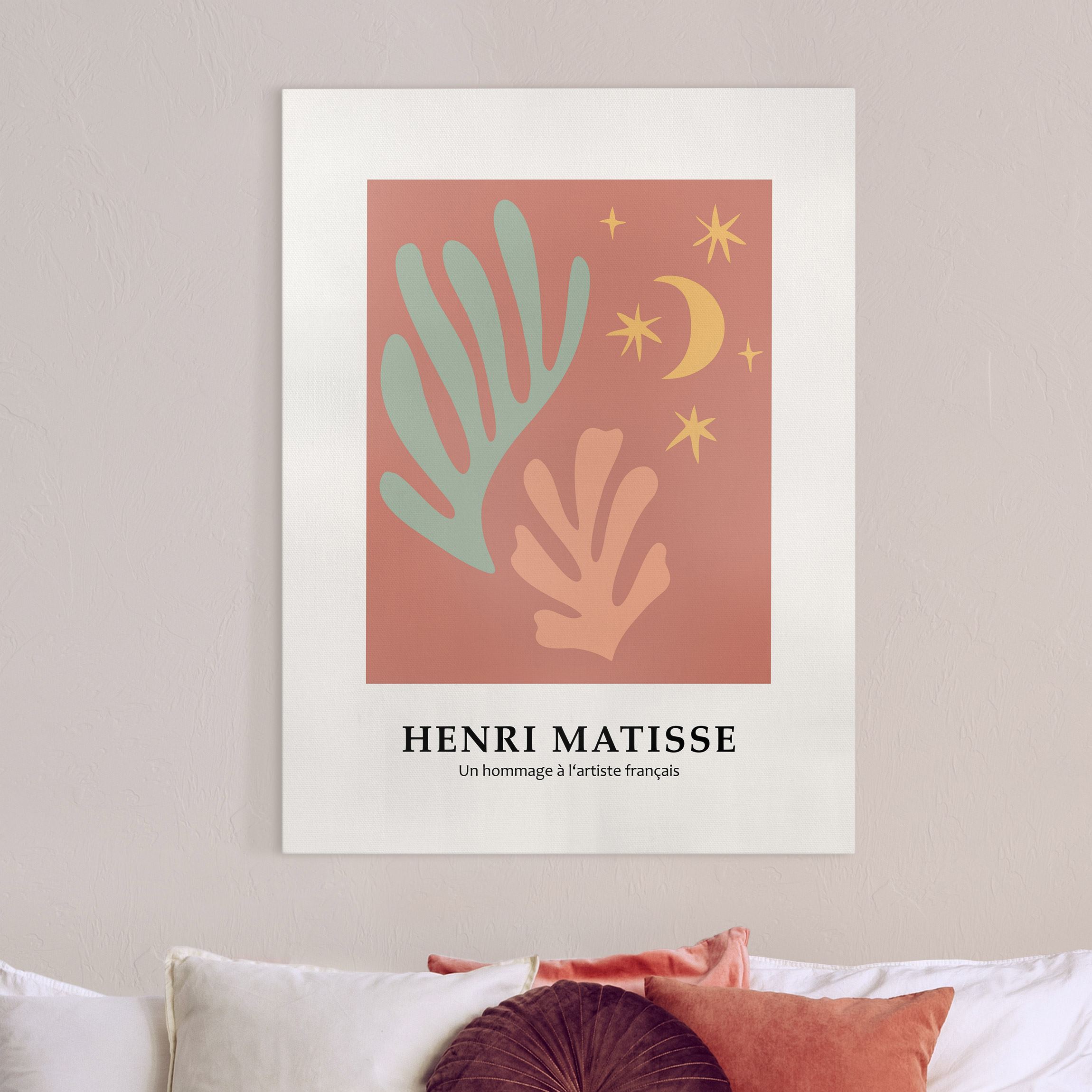 Leinwandbild Matisse Hommage - Pflanzen im Mondschein
