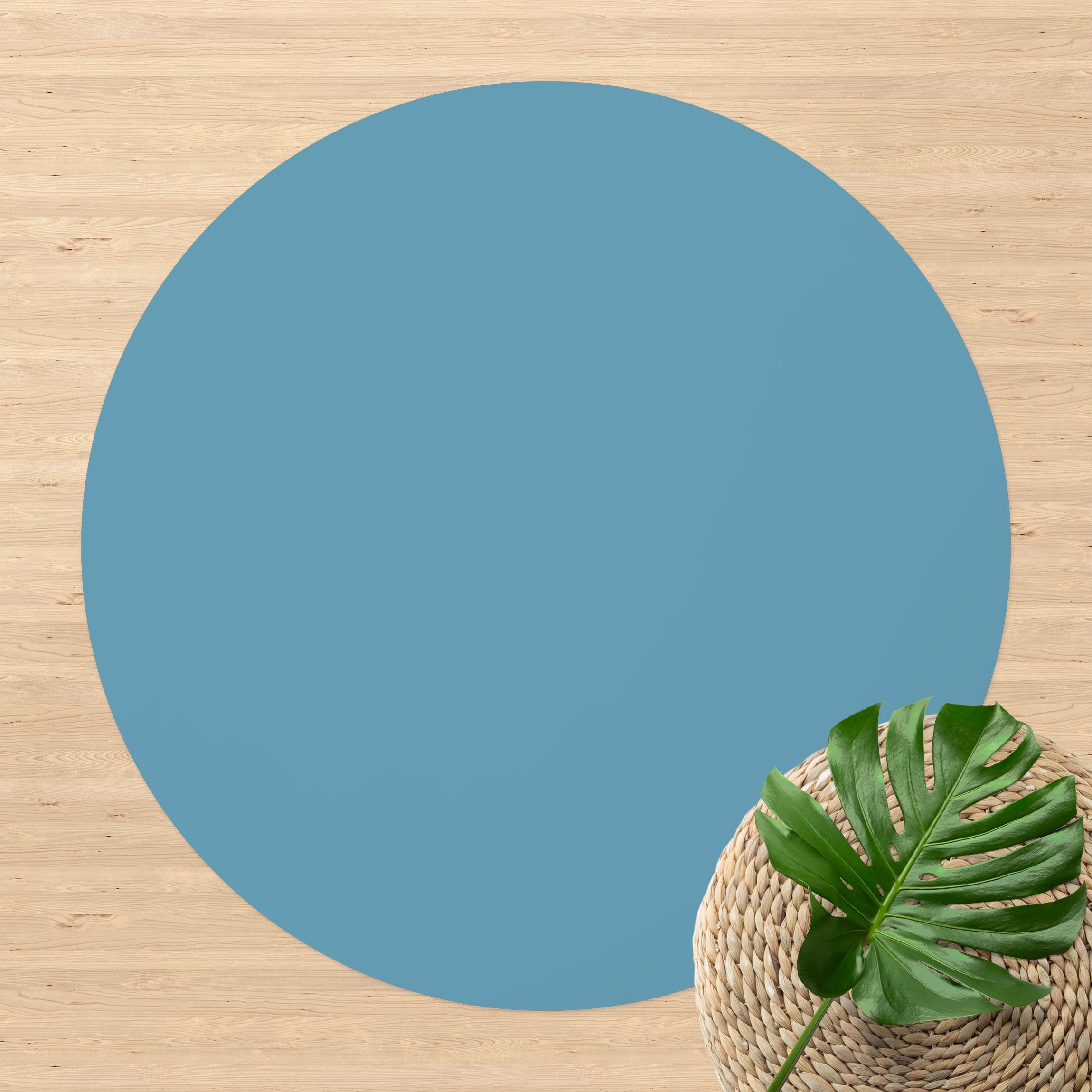 Runder Vinyl-Teppich Meerblau