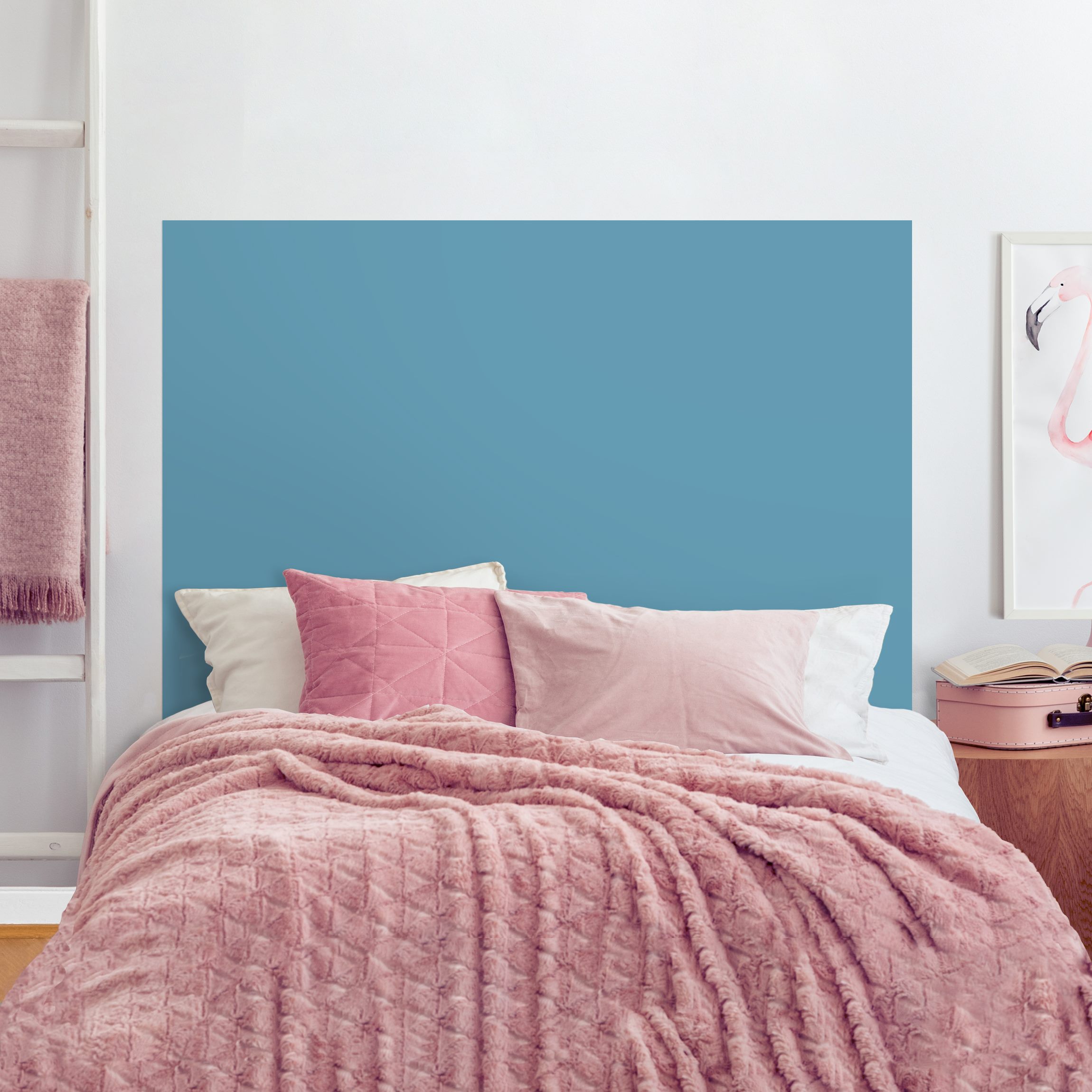 Kopfteil Bett Meerblau