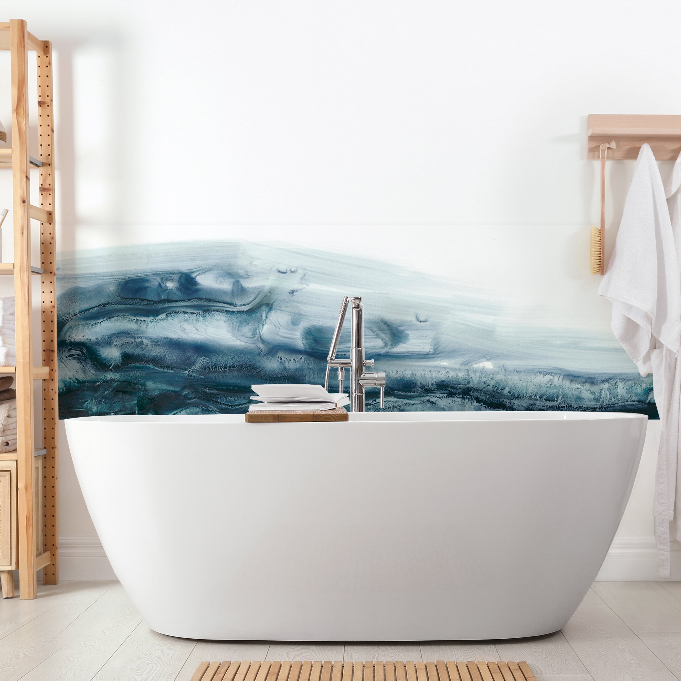 Wandverkleidung Bad Meeresströmung II
