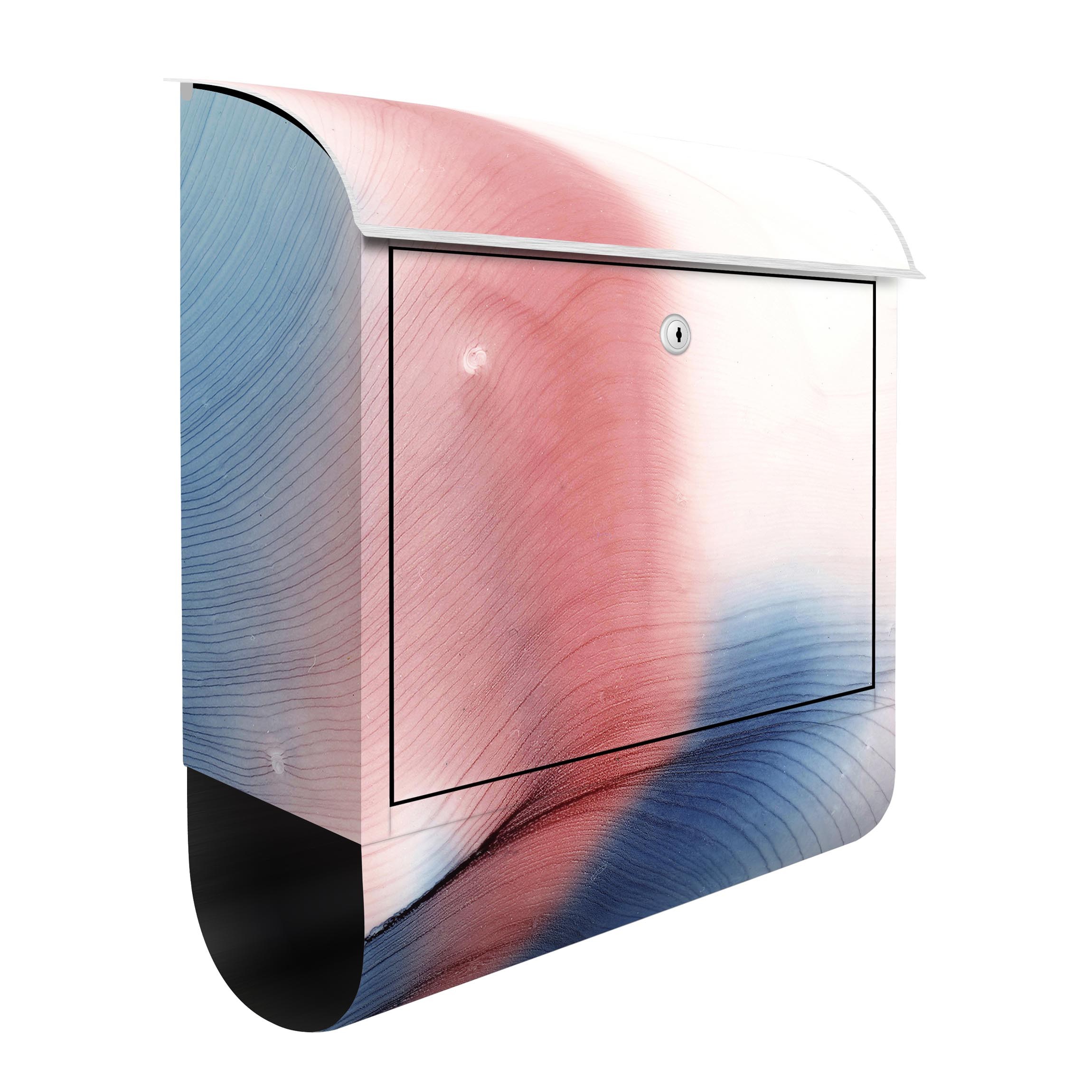 Briefkasten Melierter Farbtanz in Blau mit Rot