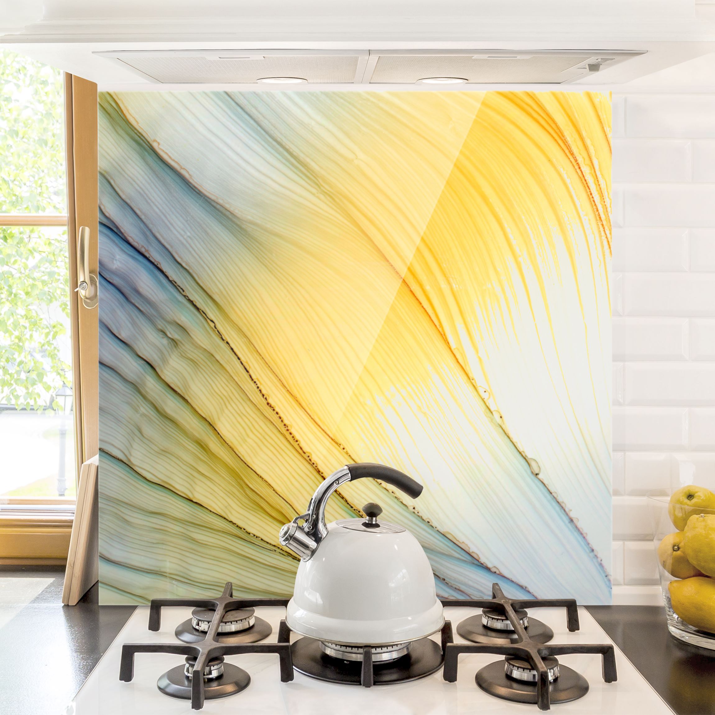 Spritzschutz Melierter Farbtanz in Honig