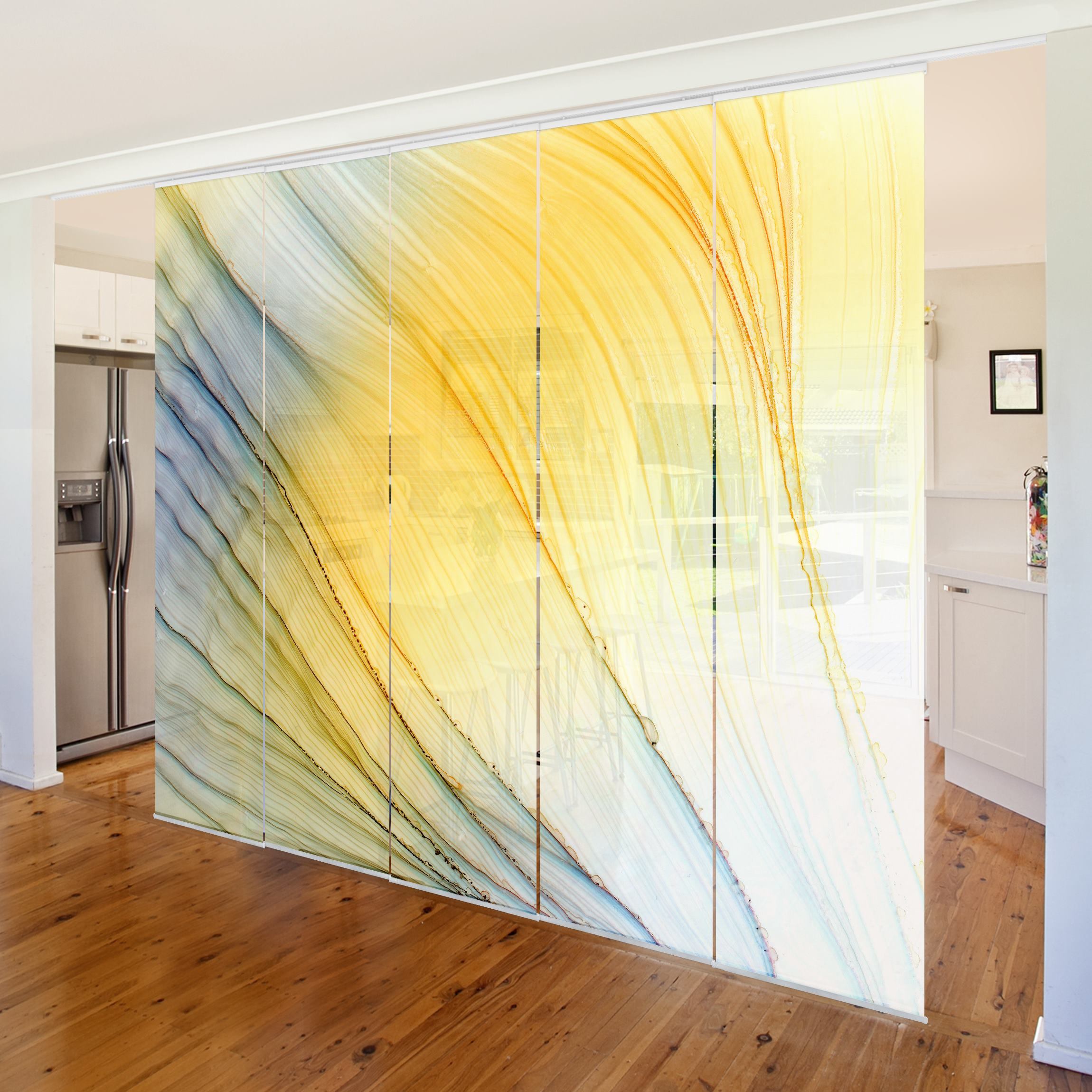 Schiebegardine Melierter Farbtanz in Honig