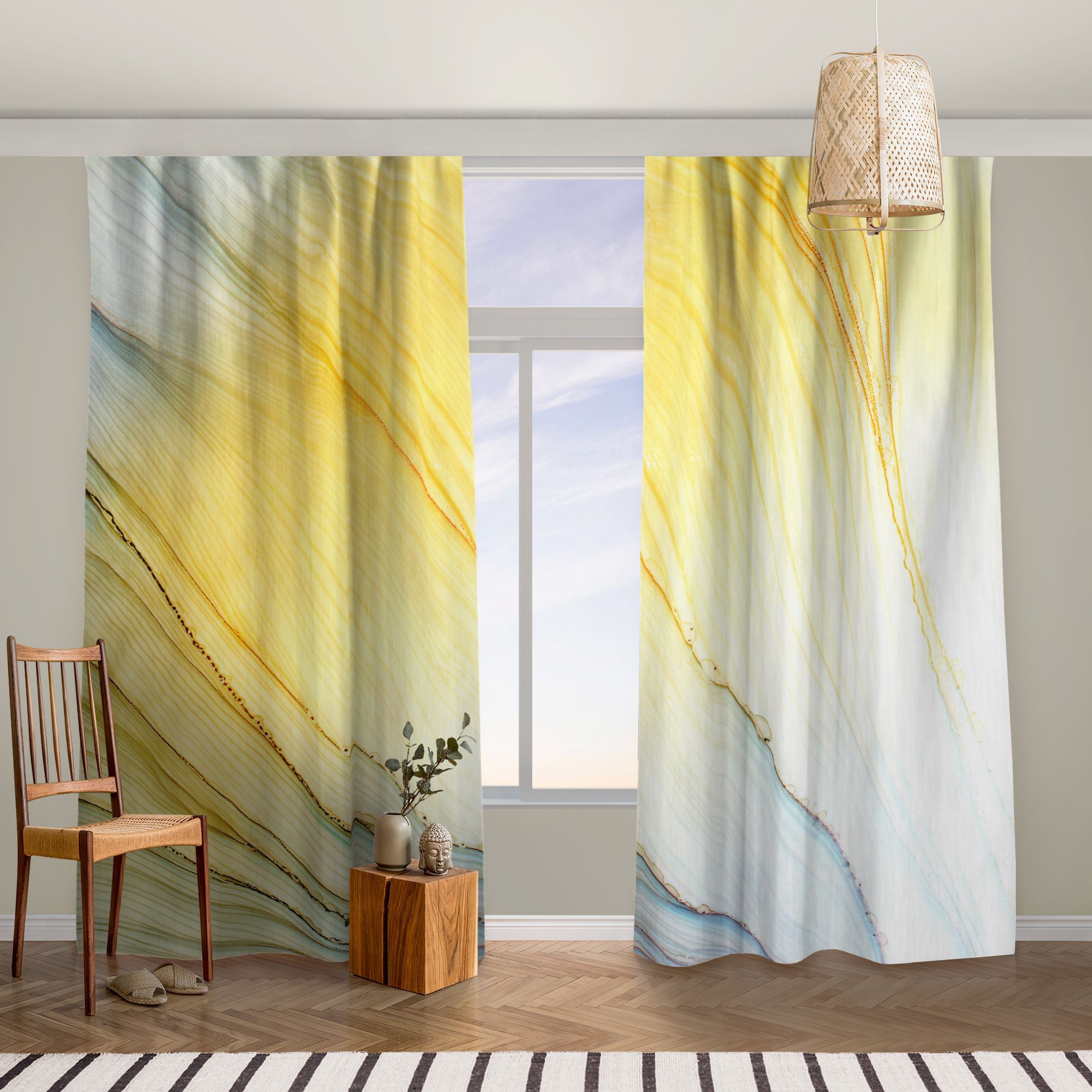 Vorhang Melierter Farbtanz in Honig