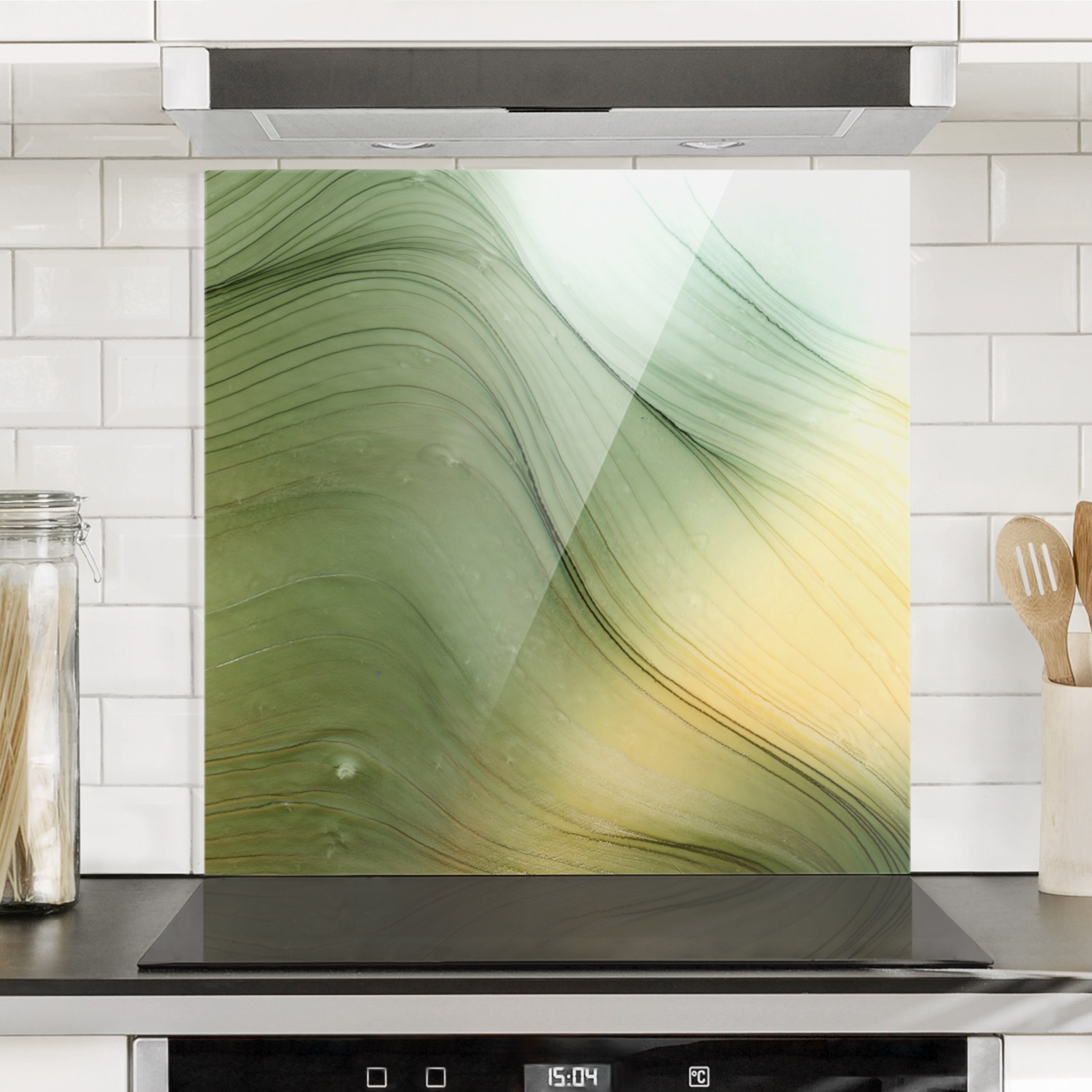 Spritzschutz Meliertes Grün mit Honig