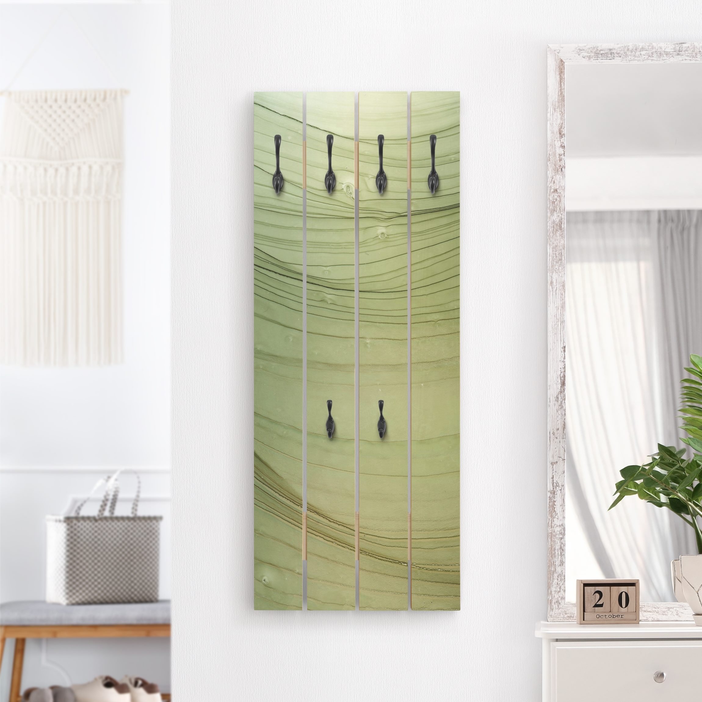 Wandgarderobe Meliertes Grün mit Honig