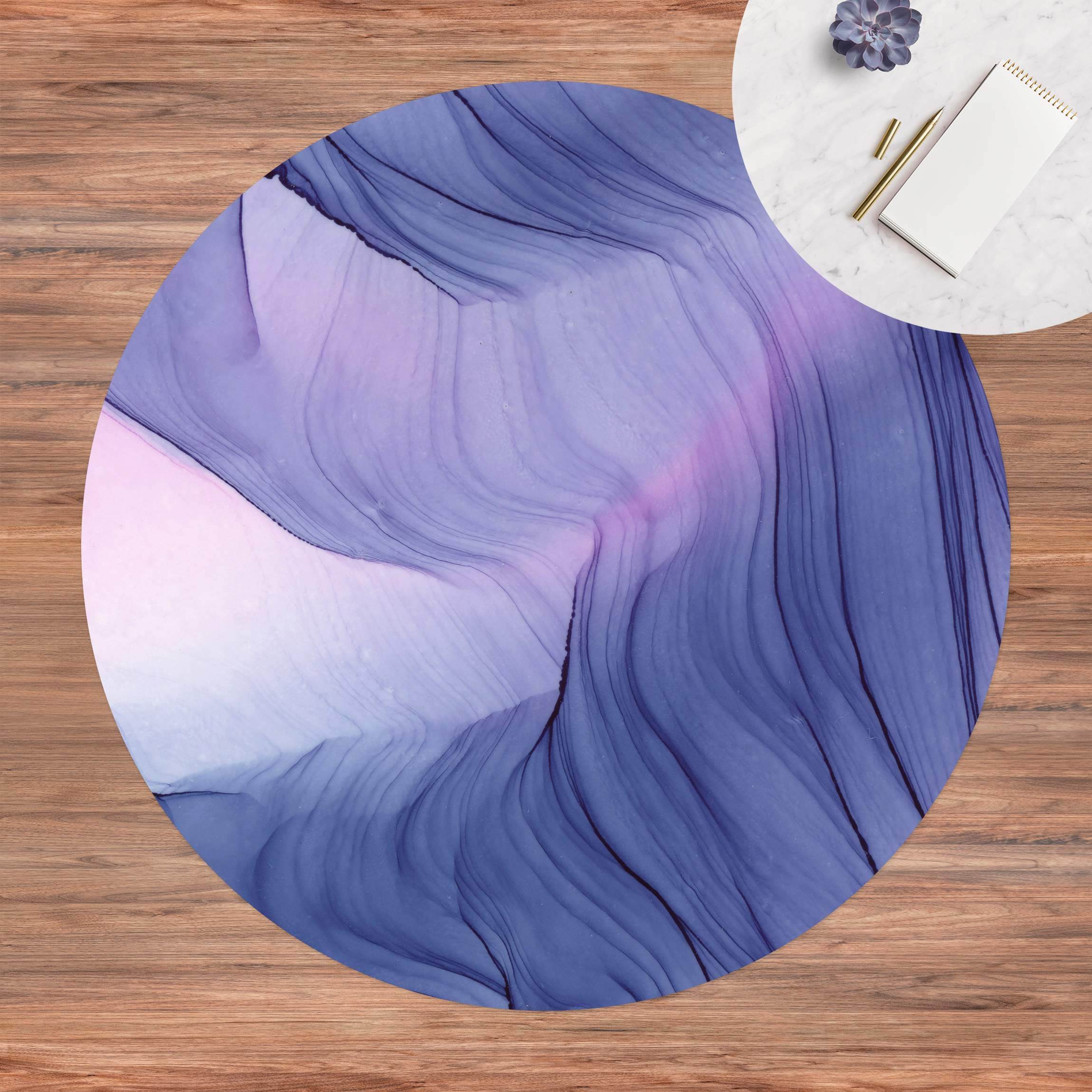 Runder Vinyl-Teppich Meliertes Violett