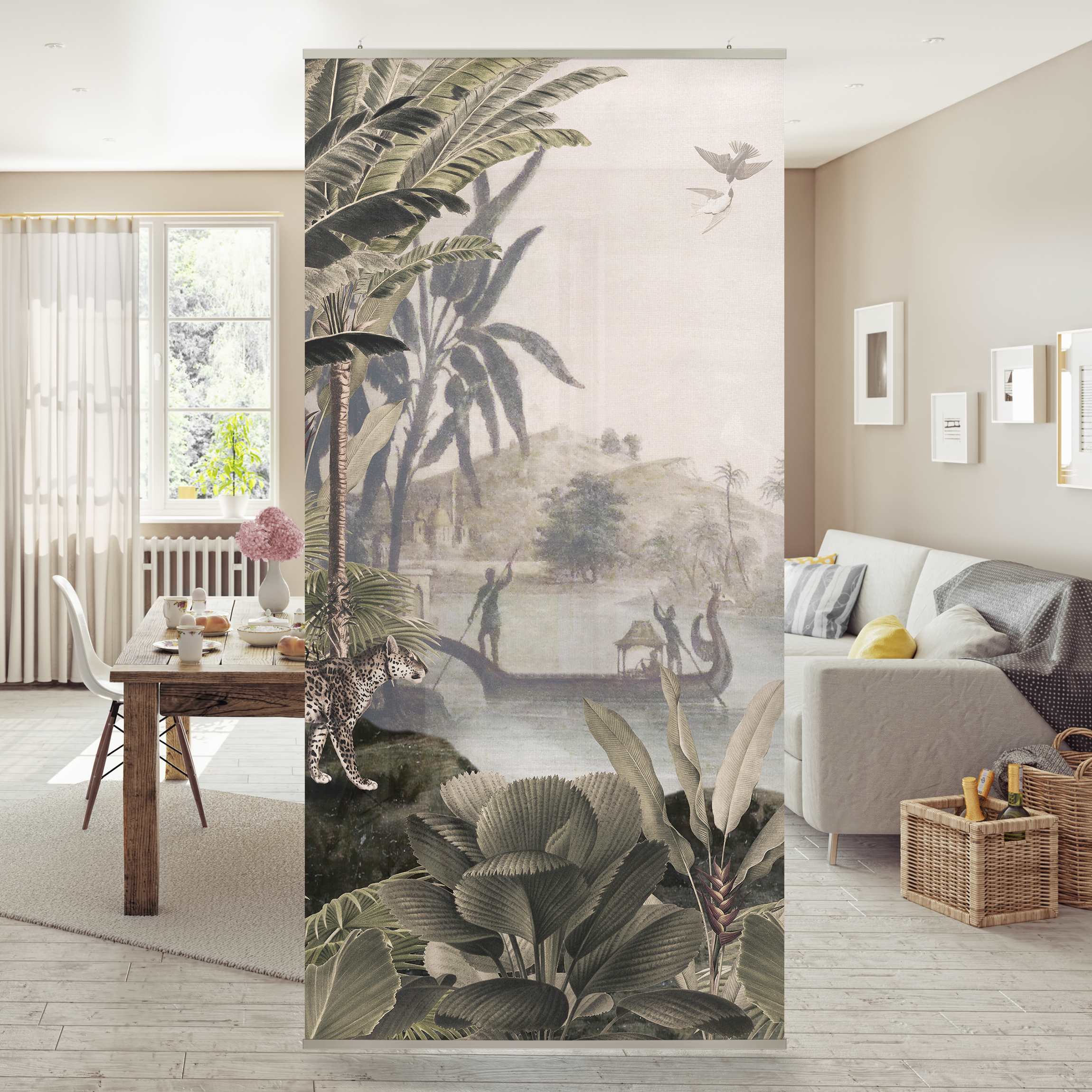 Raumteiler Mensch und Tier im tiefen Dschungel