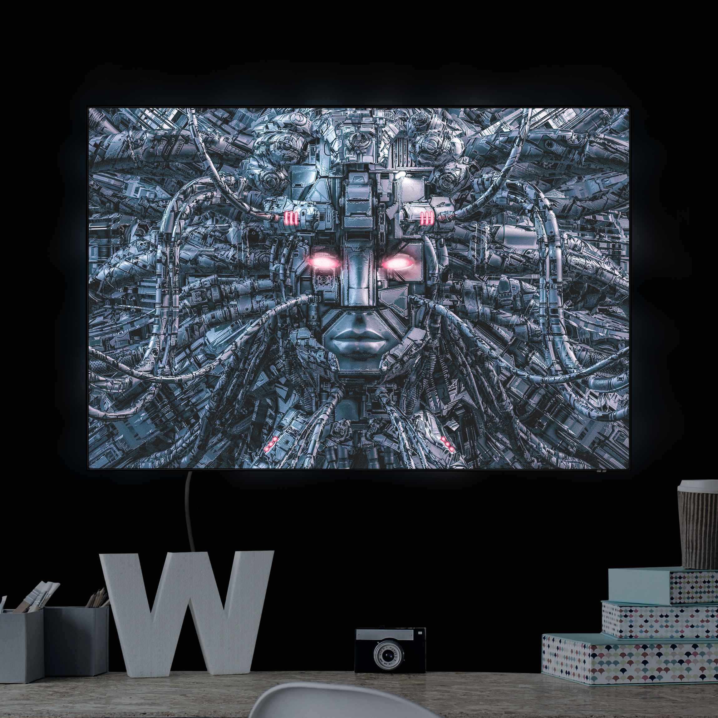 LED-Wechselbild Menschliche Maschine