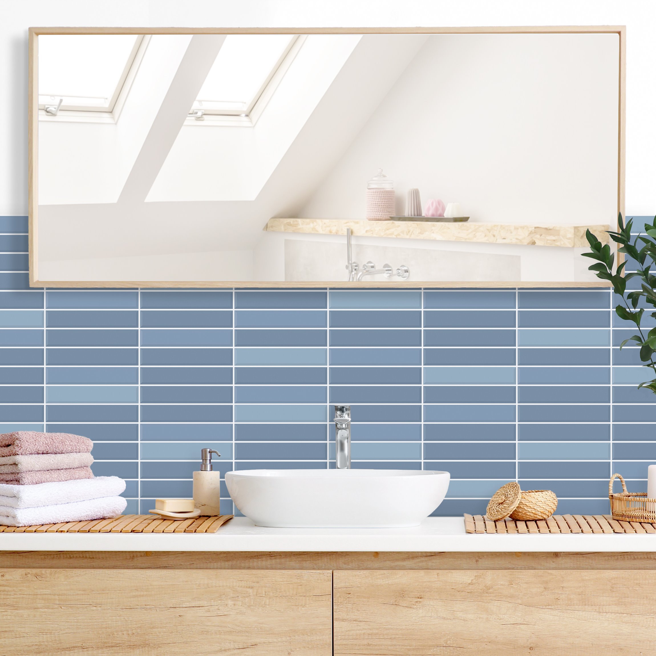 Wandverkleidung Bad Metro Fliesen - Hellblau