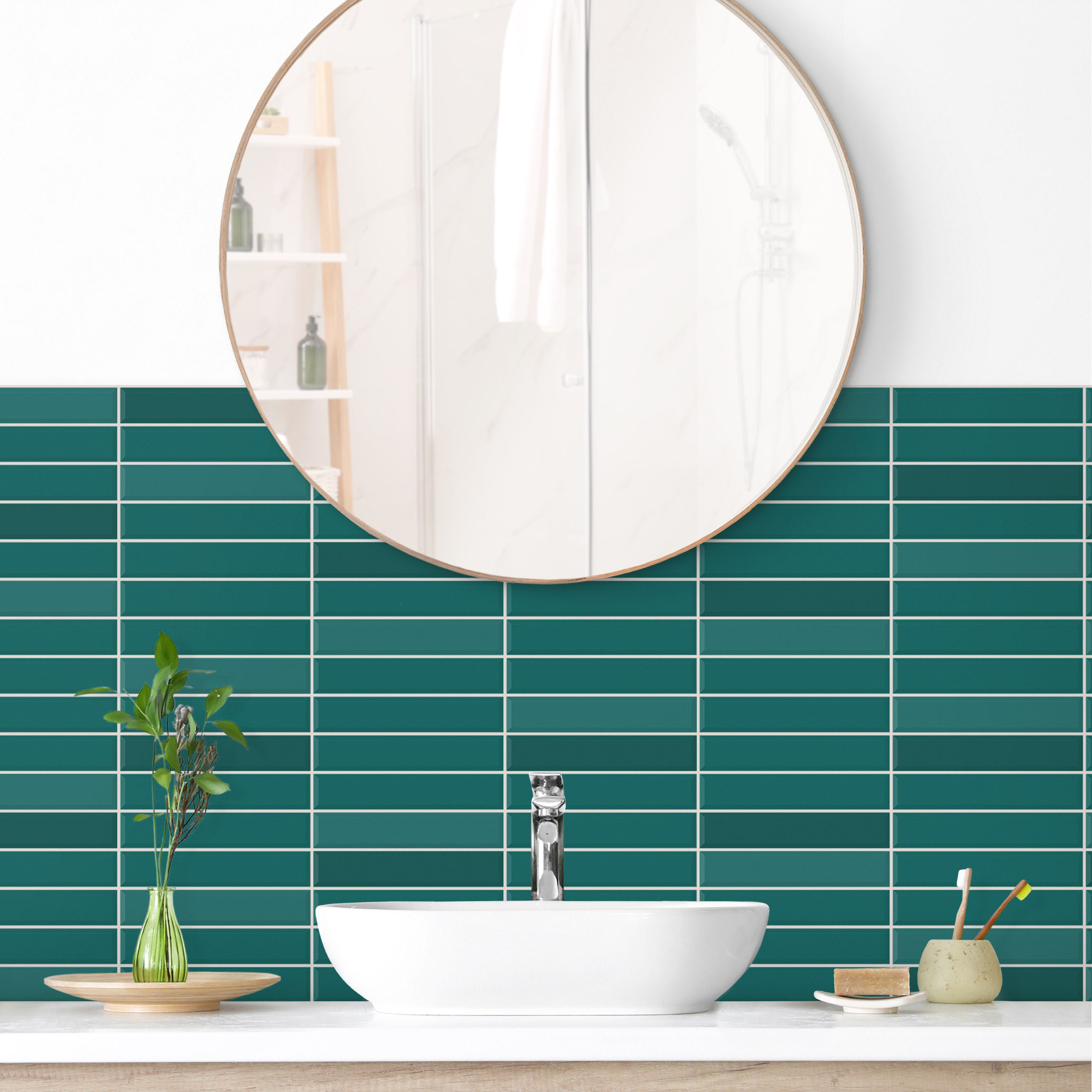 Wandverkleidung Bad Metro Fliesen - Türkis