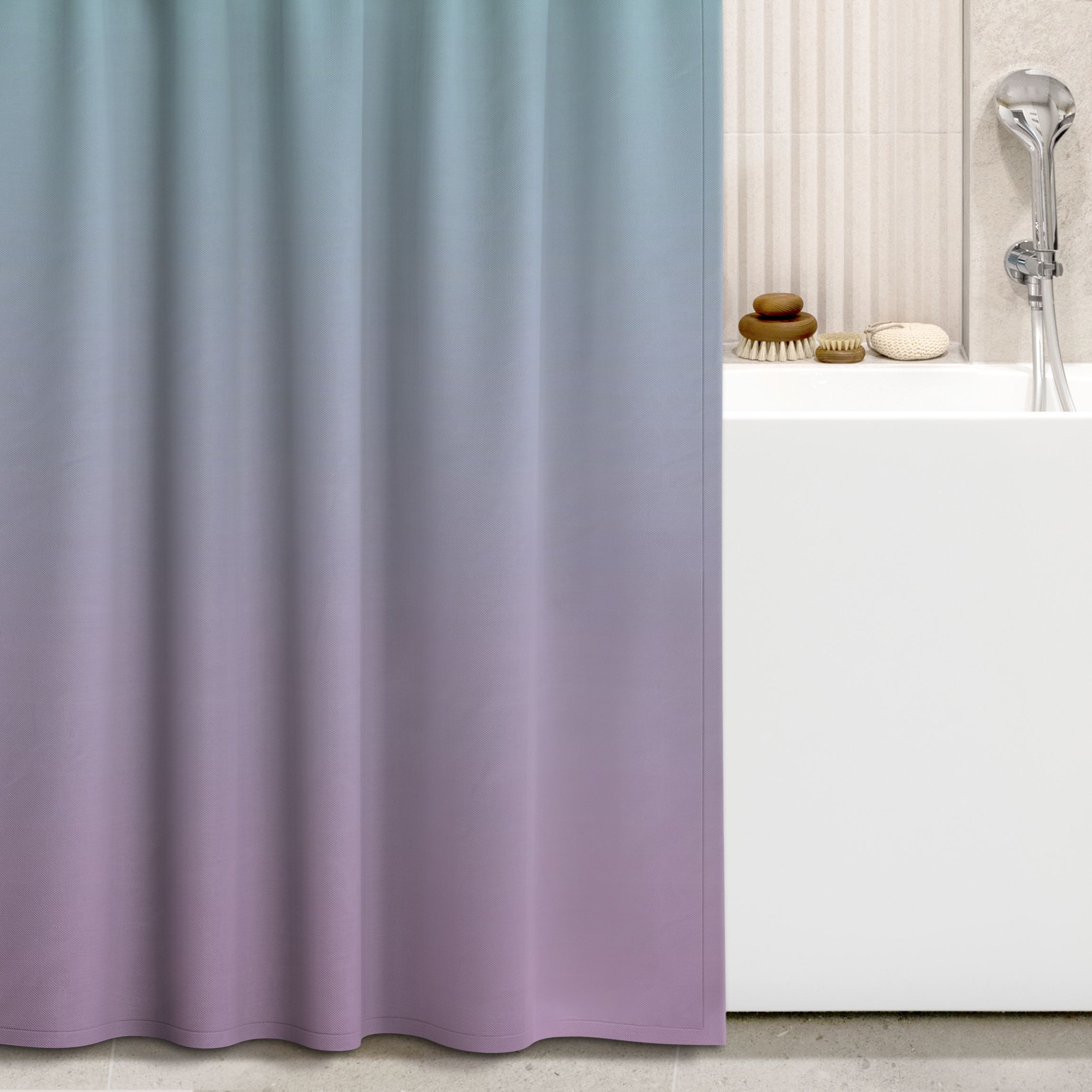 Duschvorhang Mint-Violett Farbverlauf
