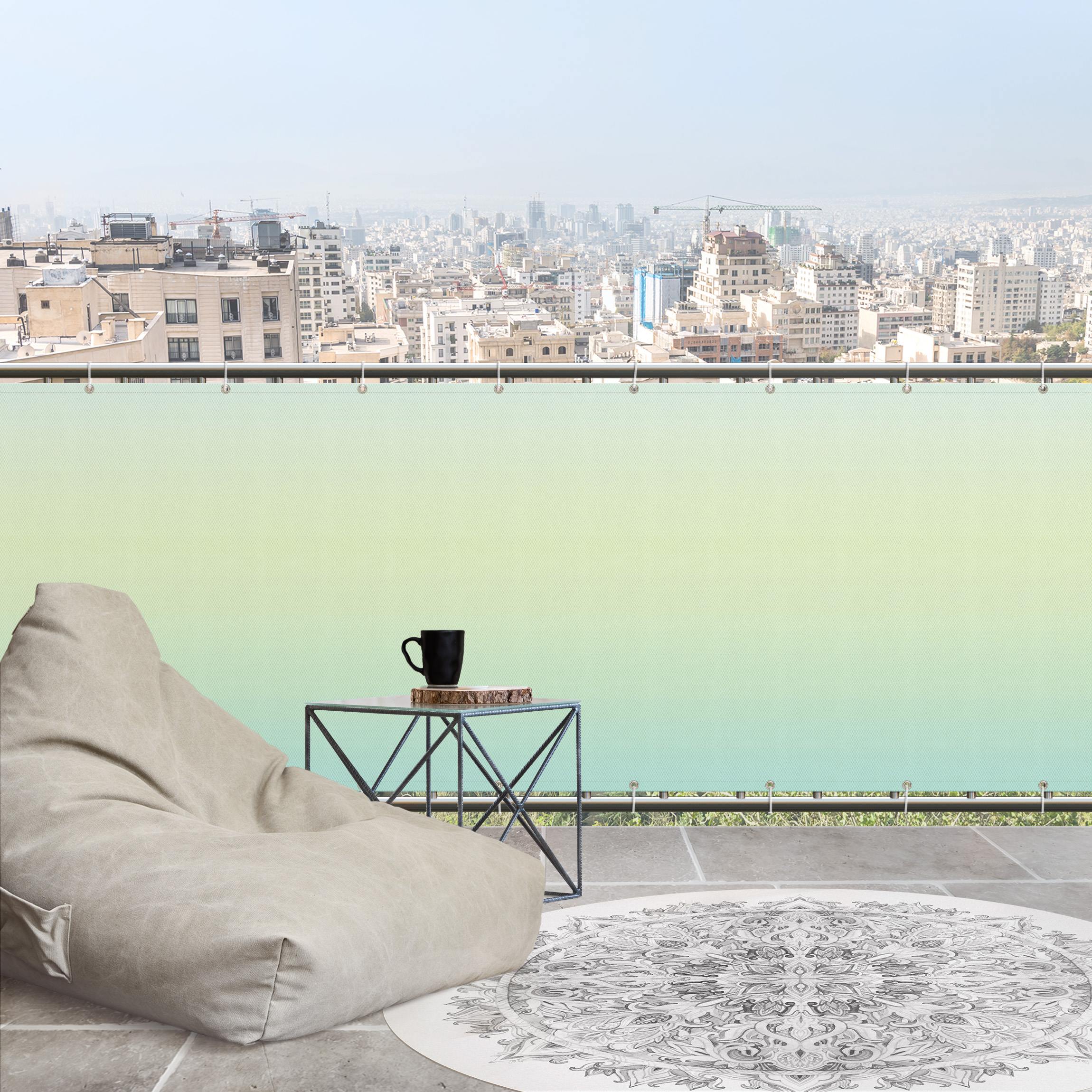 Balkon Sichtschutz Mint Farbverlauf