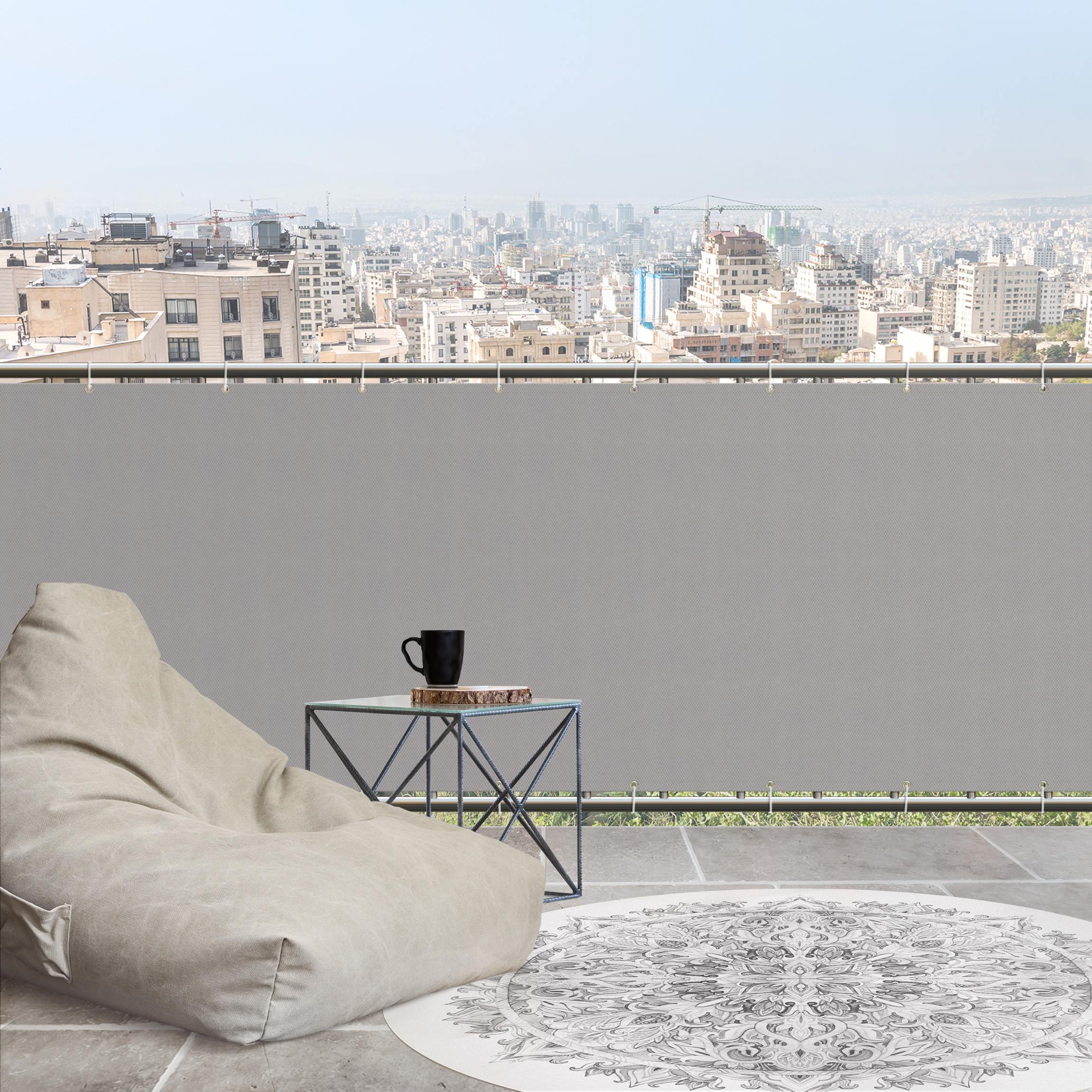 Balkon Sichtschutz Mittelgrau