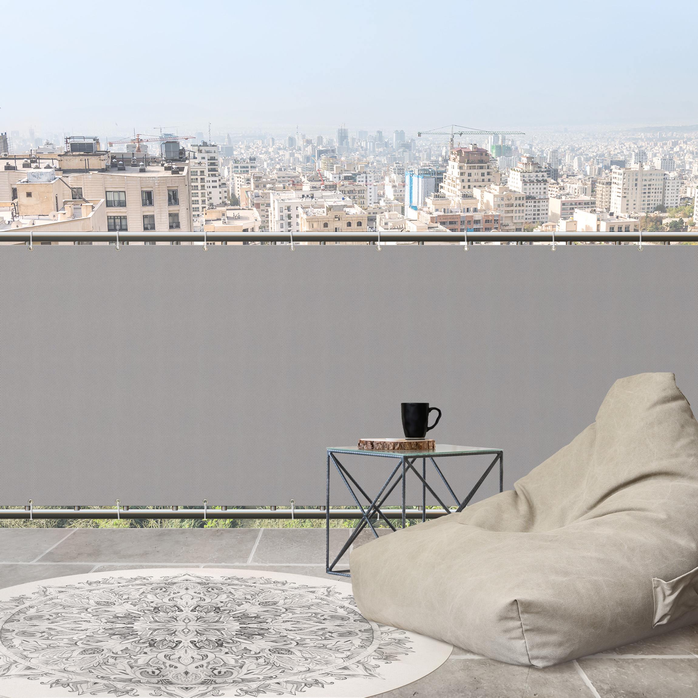 Balkon Sichtschutz Mittelgrau