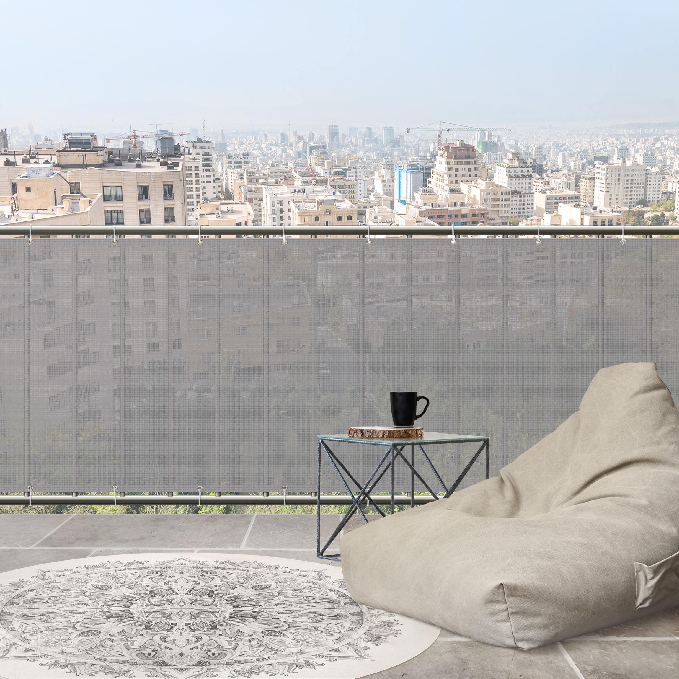 Balkon Sichtschutz Mittelgrau