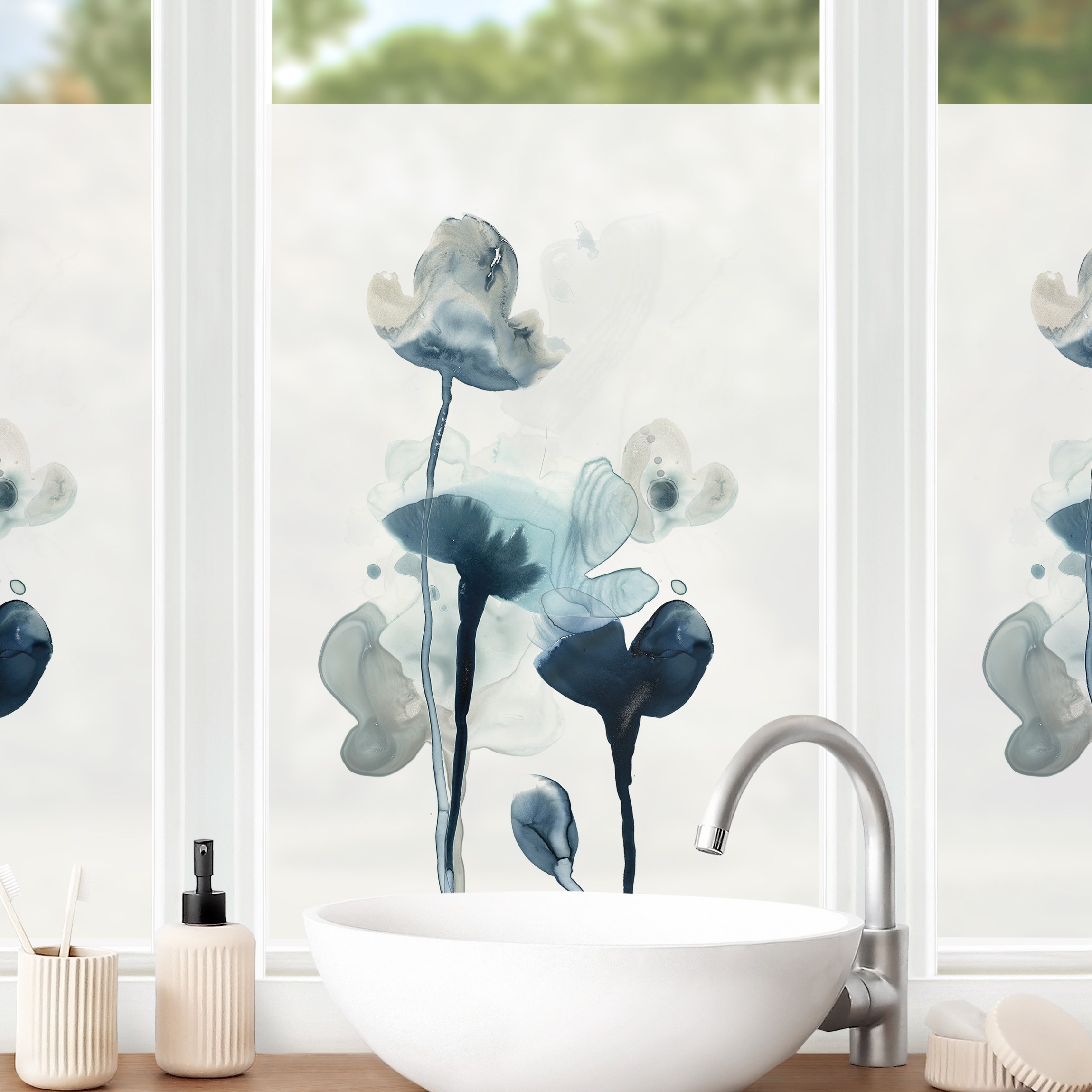 Fensterfolie Mitternachtsblüten III