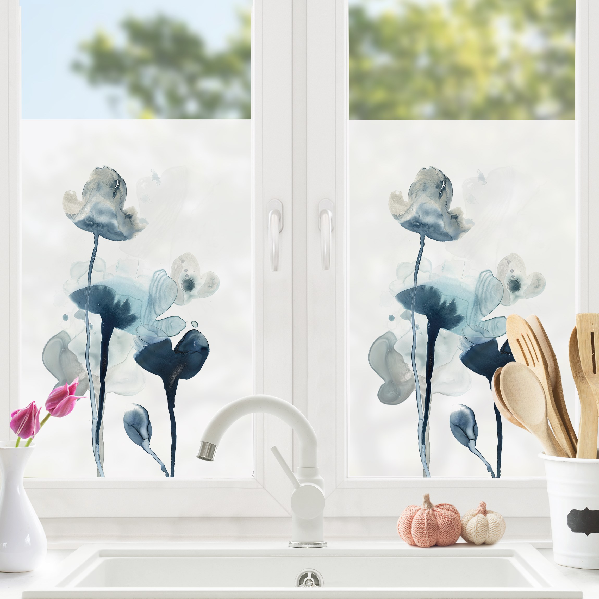 Fensterfolie Mitternachtsblüten III