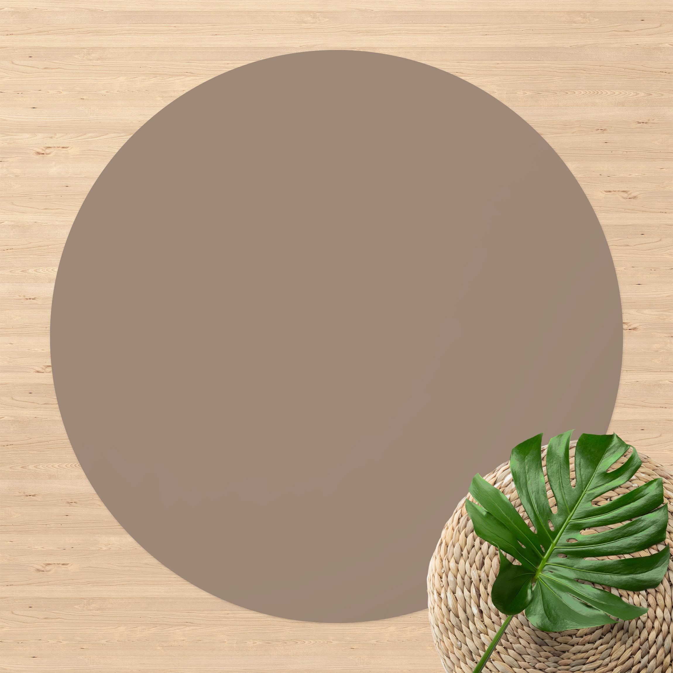 Runder Vinyl-Teppich Mocca