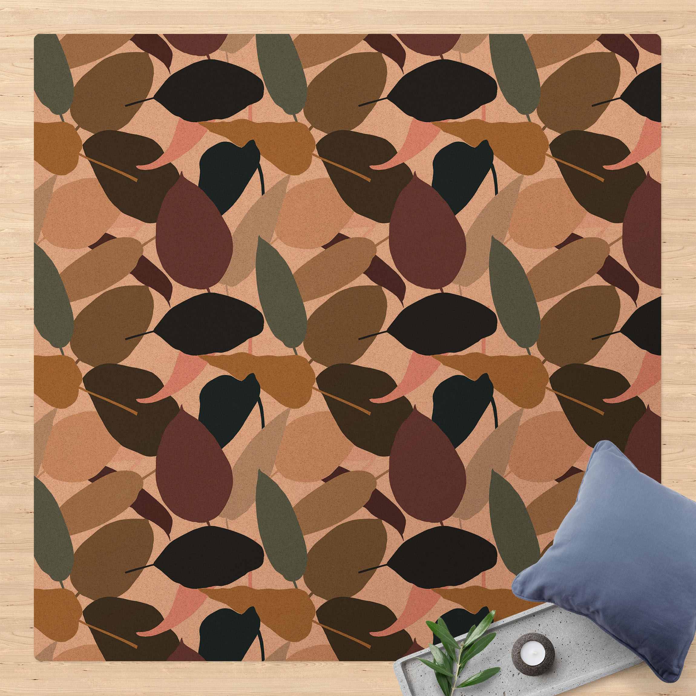 Kork-Teppich Modern Tropical Muster