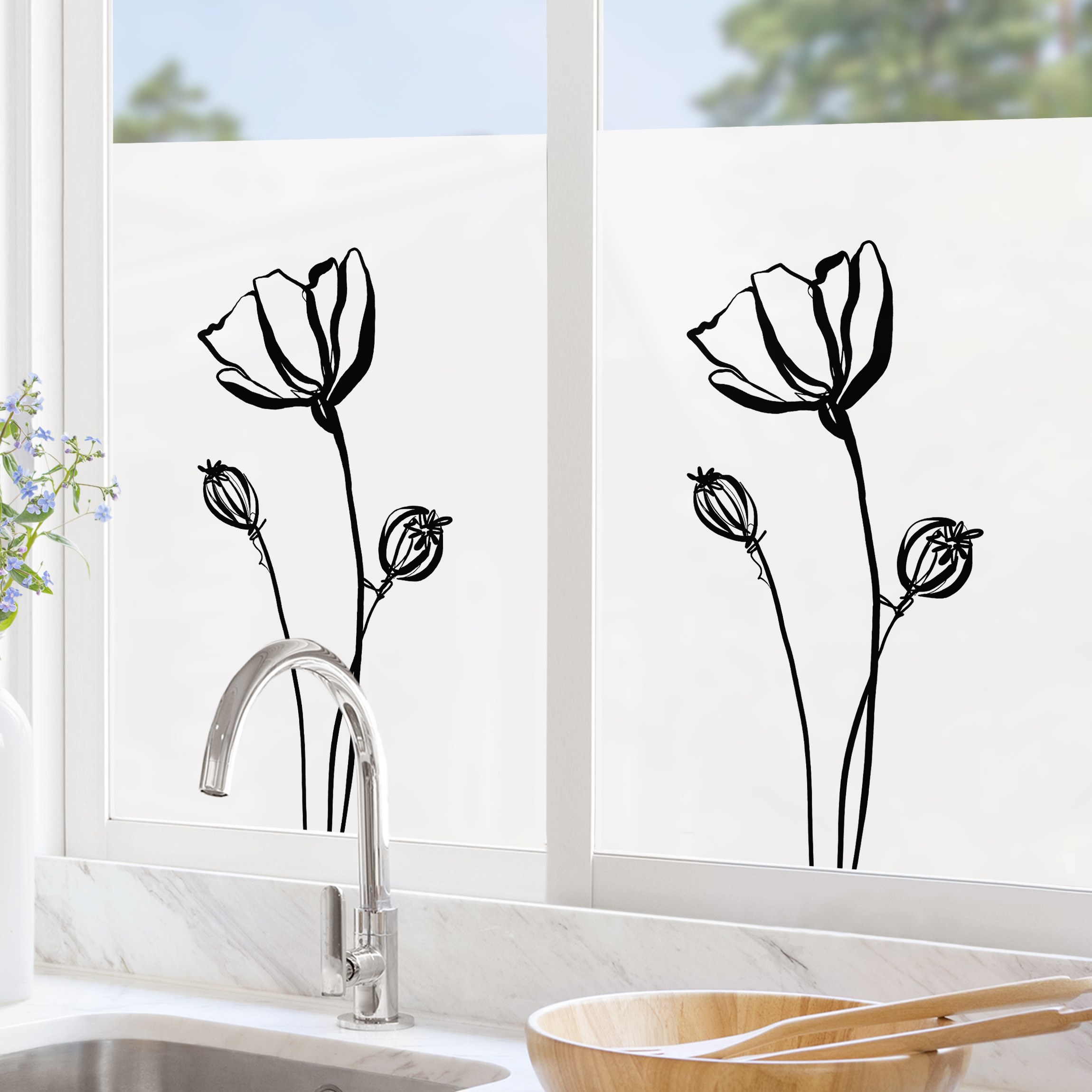 Fensterfolie Mohn Illustration II