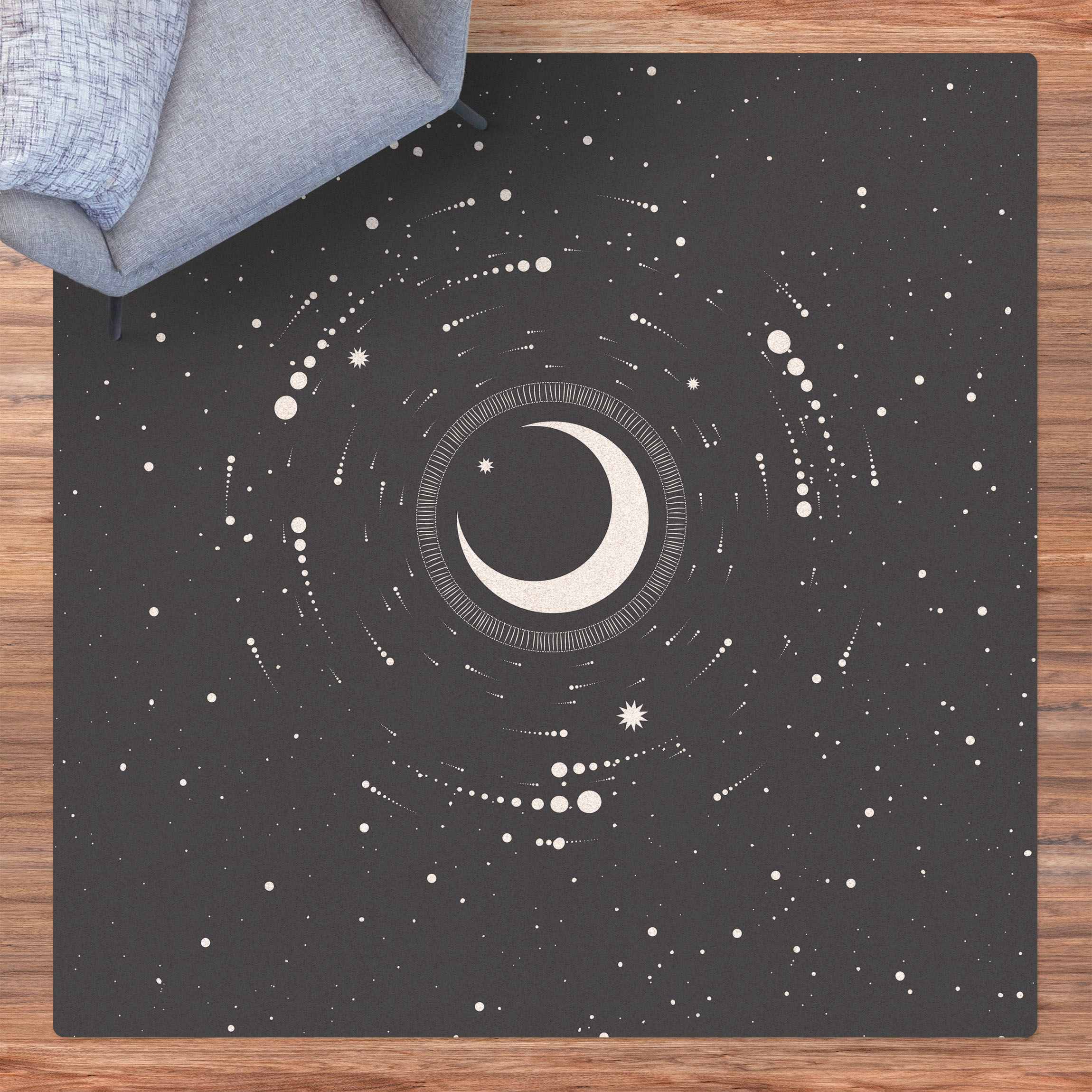 Kork-Teppich Mond im Sternenkreis