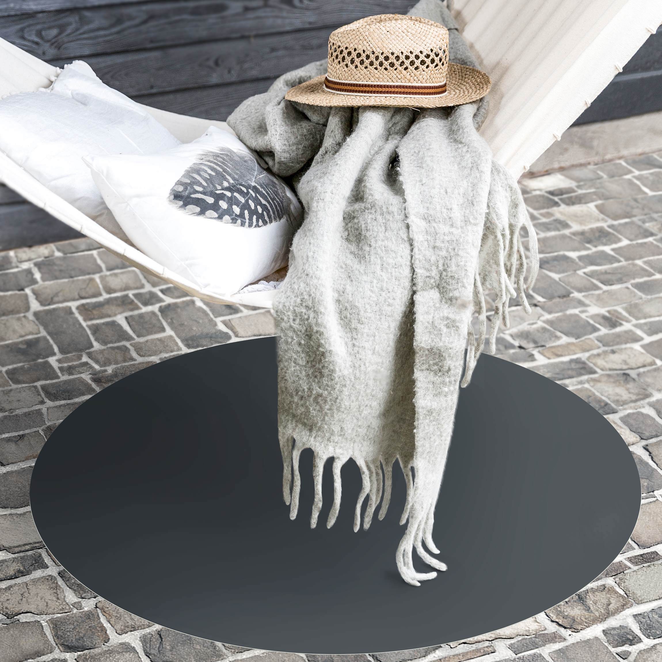 Runder Vinyl-Teppich Mondgrau