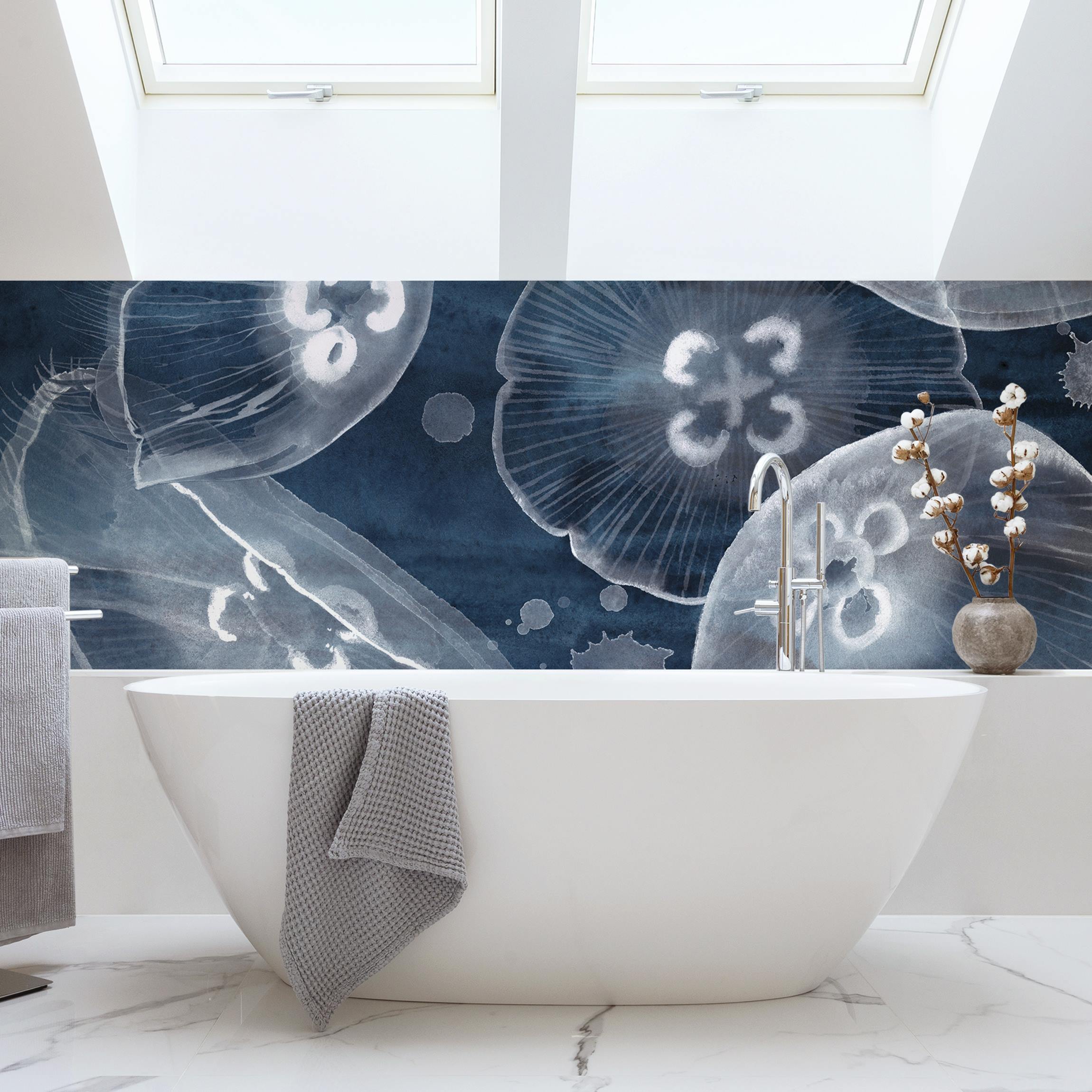 Wandverkleidung Bad Mondmedusen II