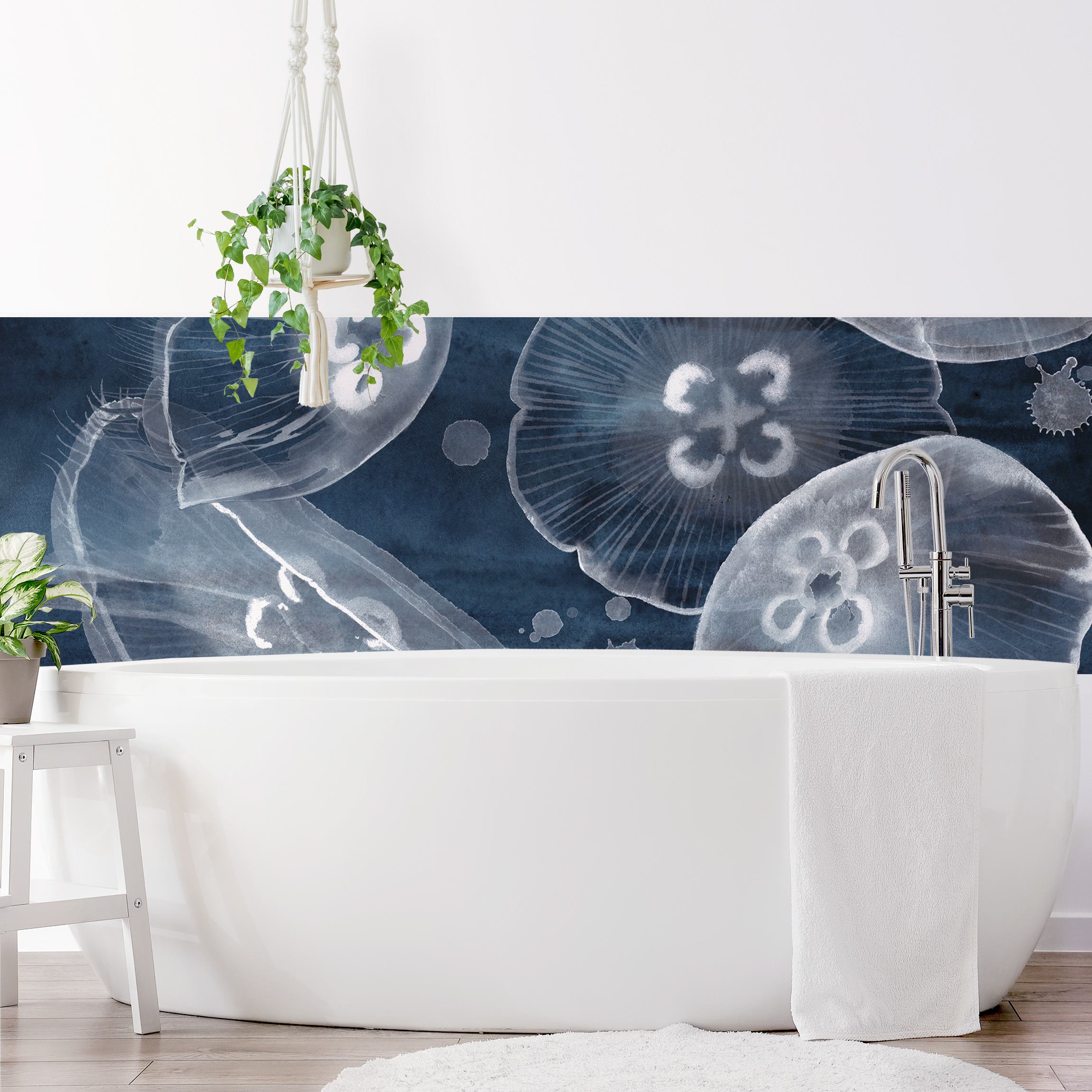 Wandverkleidung Bad Mondmedusen II