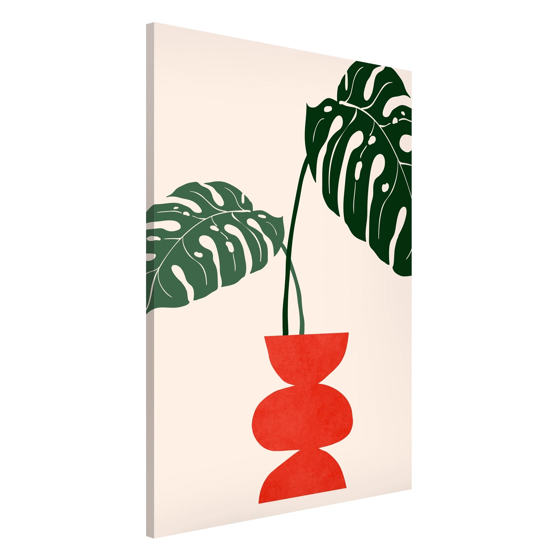 Magnettafel Monstera In Red Vase