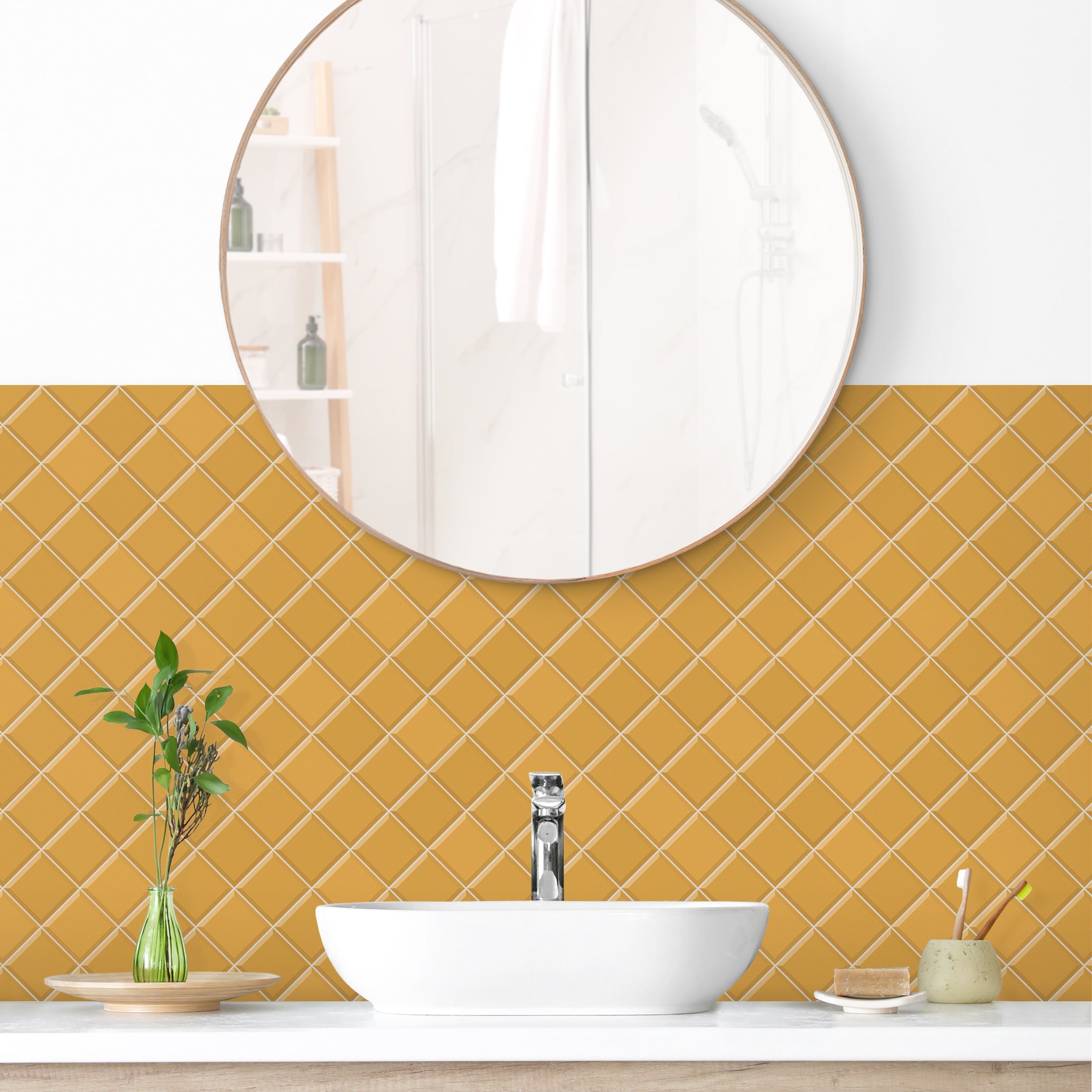 Wandverkleidung Bad Mosaik Fliesen - Orange