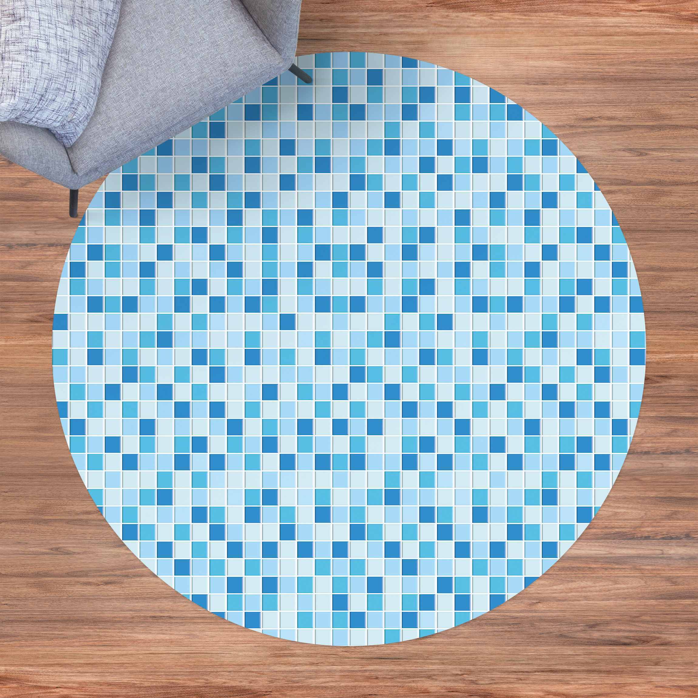Runder Vinyl-Teppich Mosaikfliesen Meeresrauschen