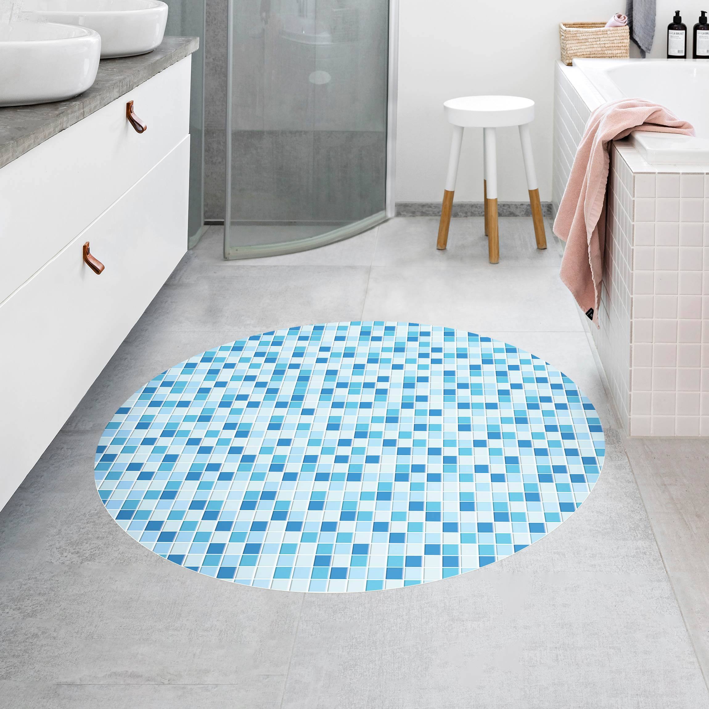 Runder Vinyl-Teppich Mosaikfliesen Meeresrauschen