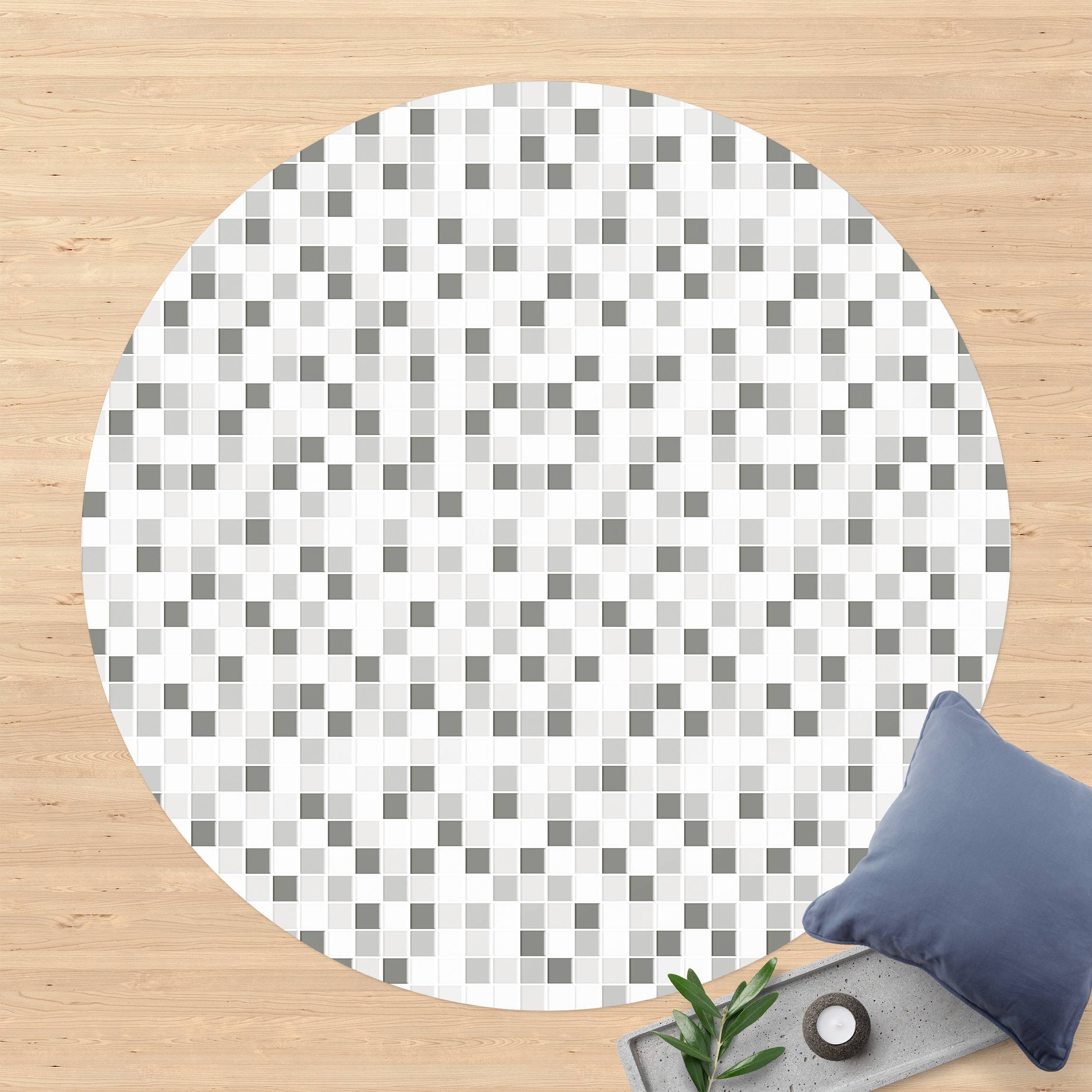 Runder Vinyl-Teppich Mosaikfliesen Winterset