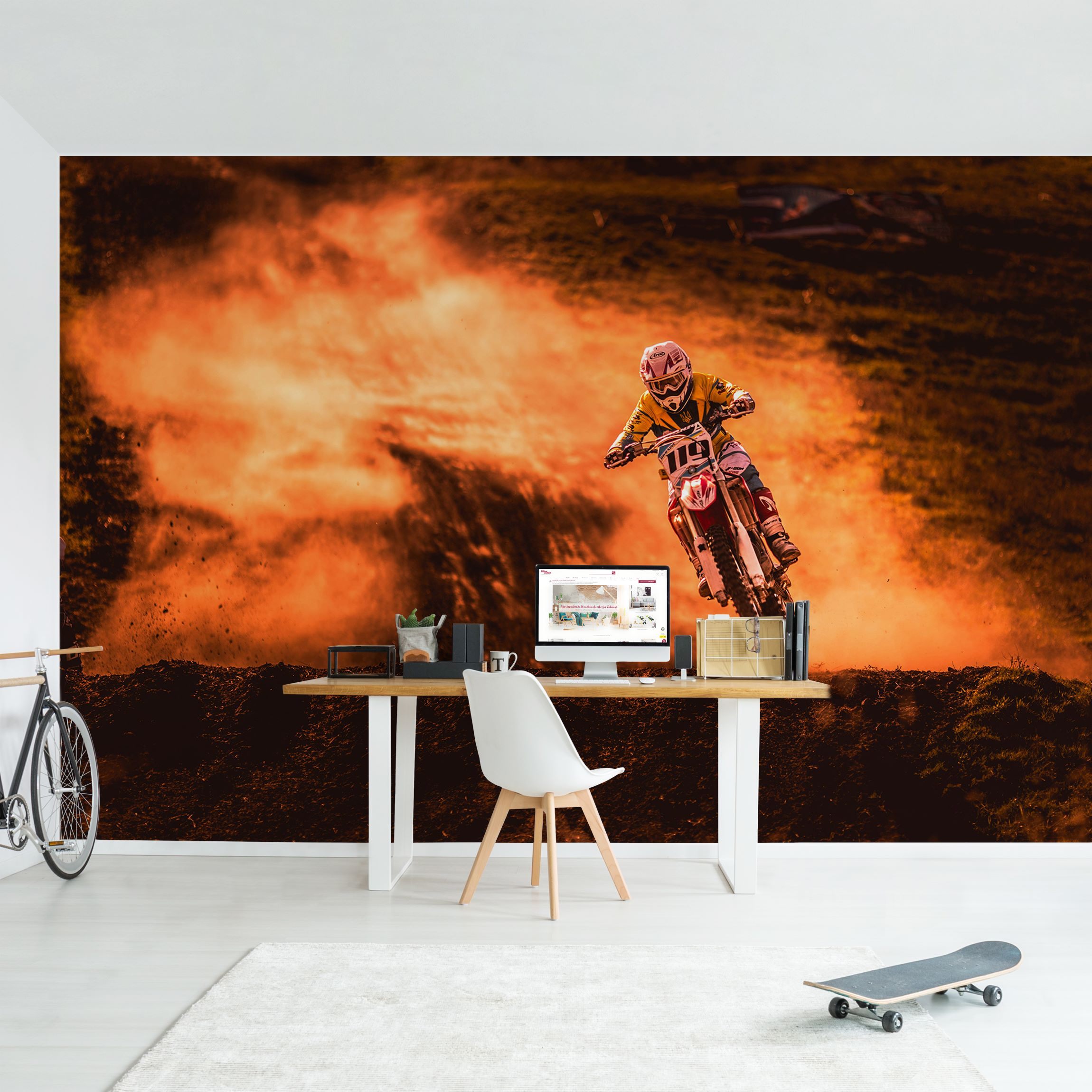 Fototapete Motocross im Staub