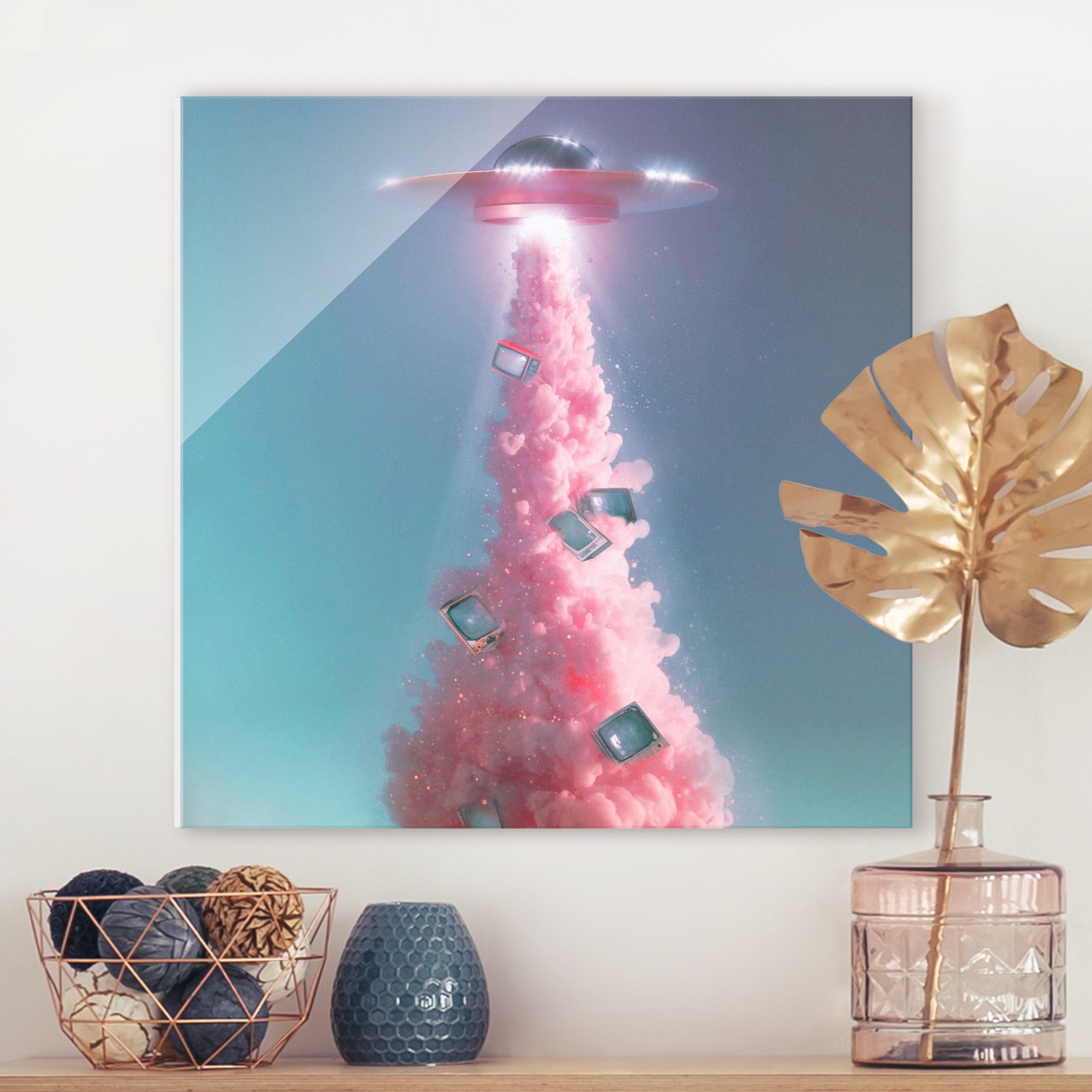 Glasbild Multimedia Ufo