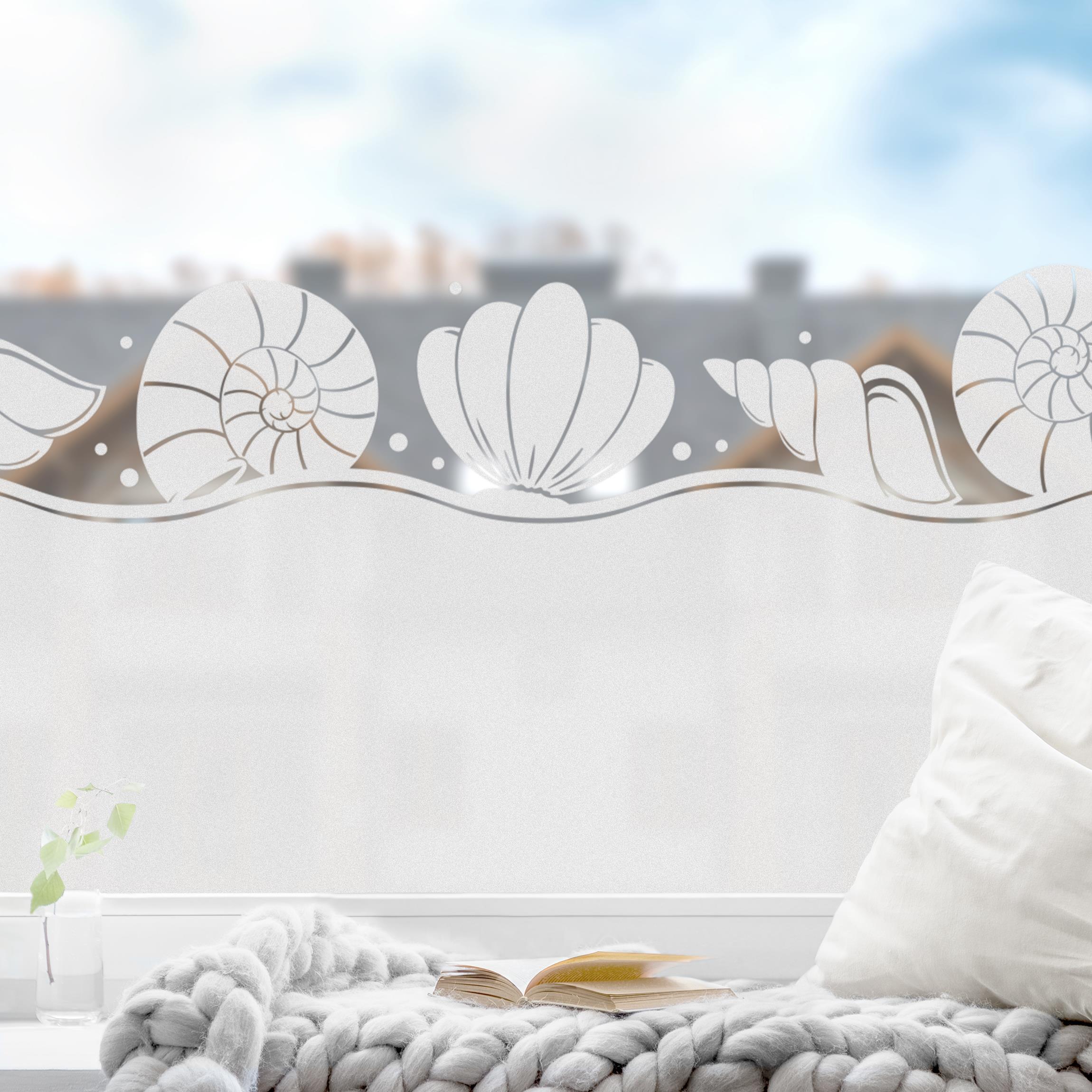 Fensterfolie Sichtschutz Muschel Bordüre