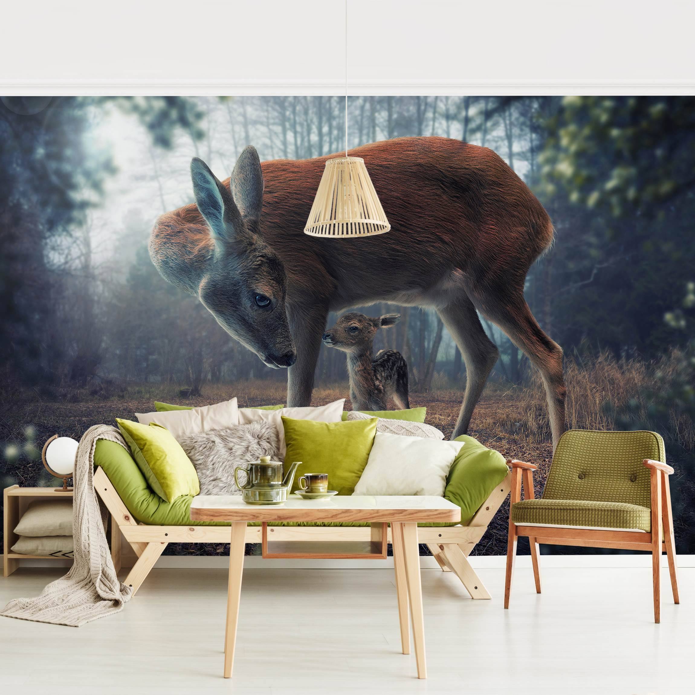 Fototapete Mutter und Kitz