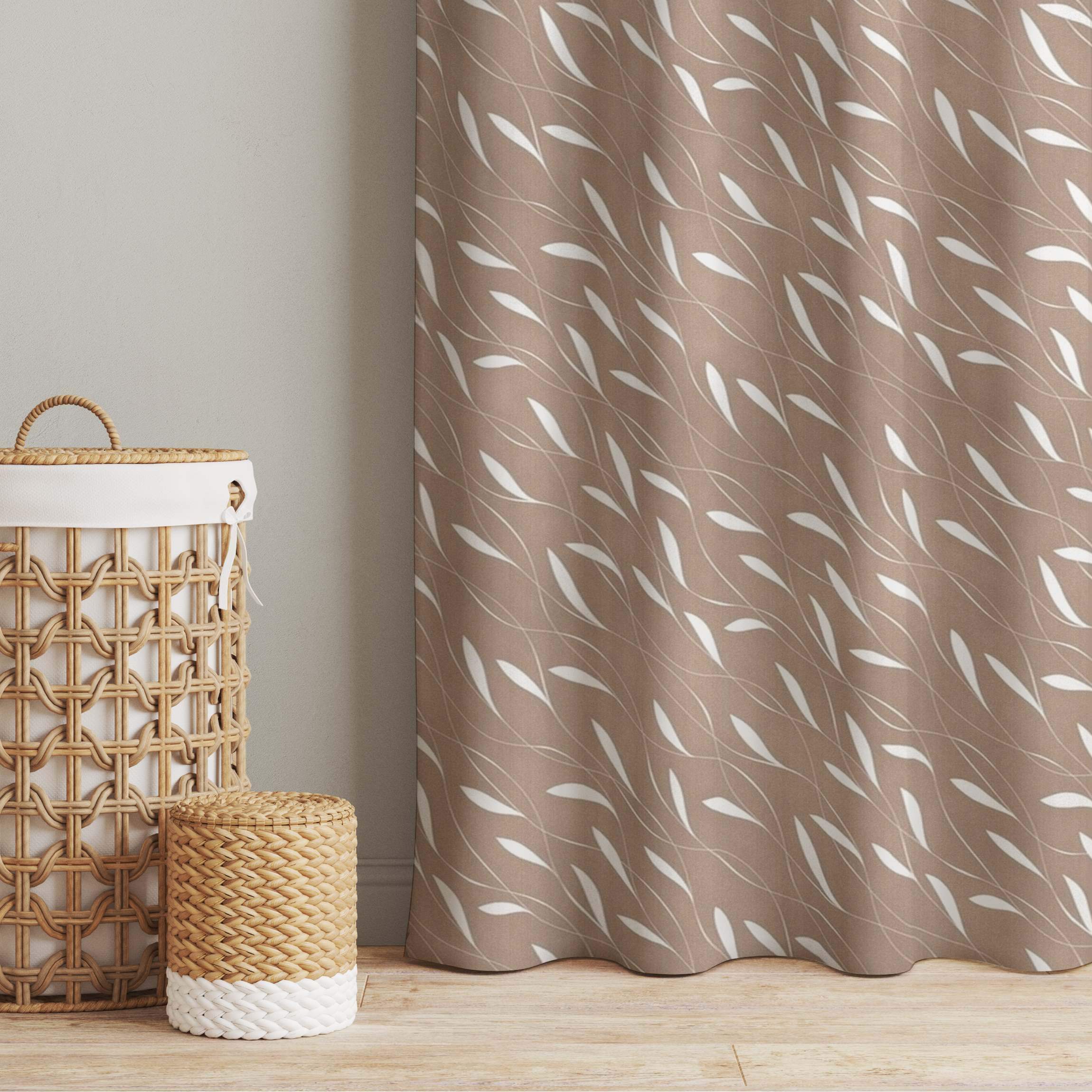 Vorhang Natürliches Muster Windhauch auf Beige