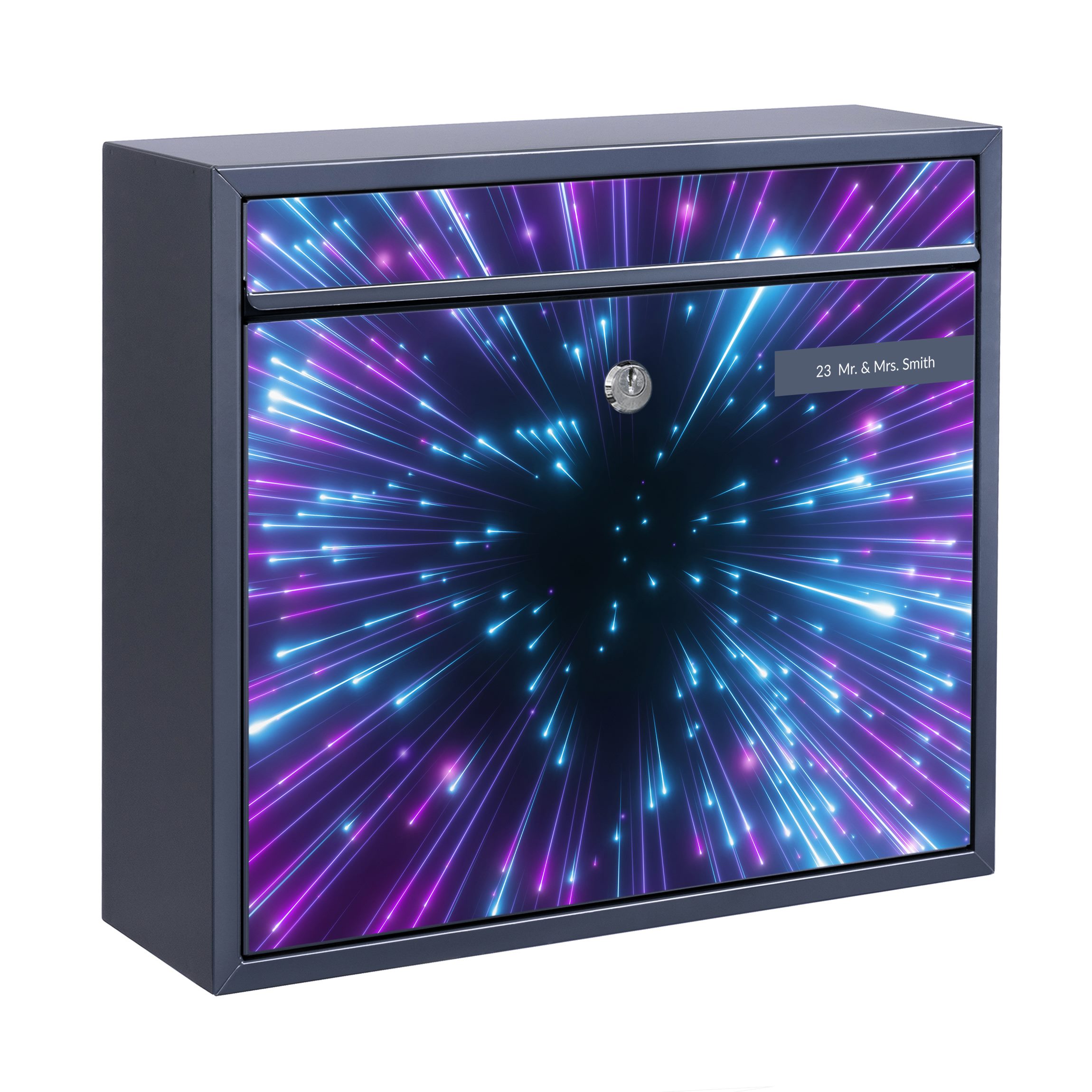 Briefkasten mit eigenem Text Neon Feuerwerk