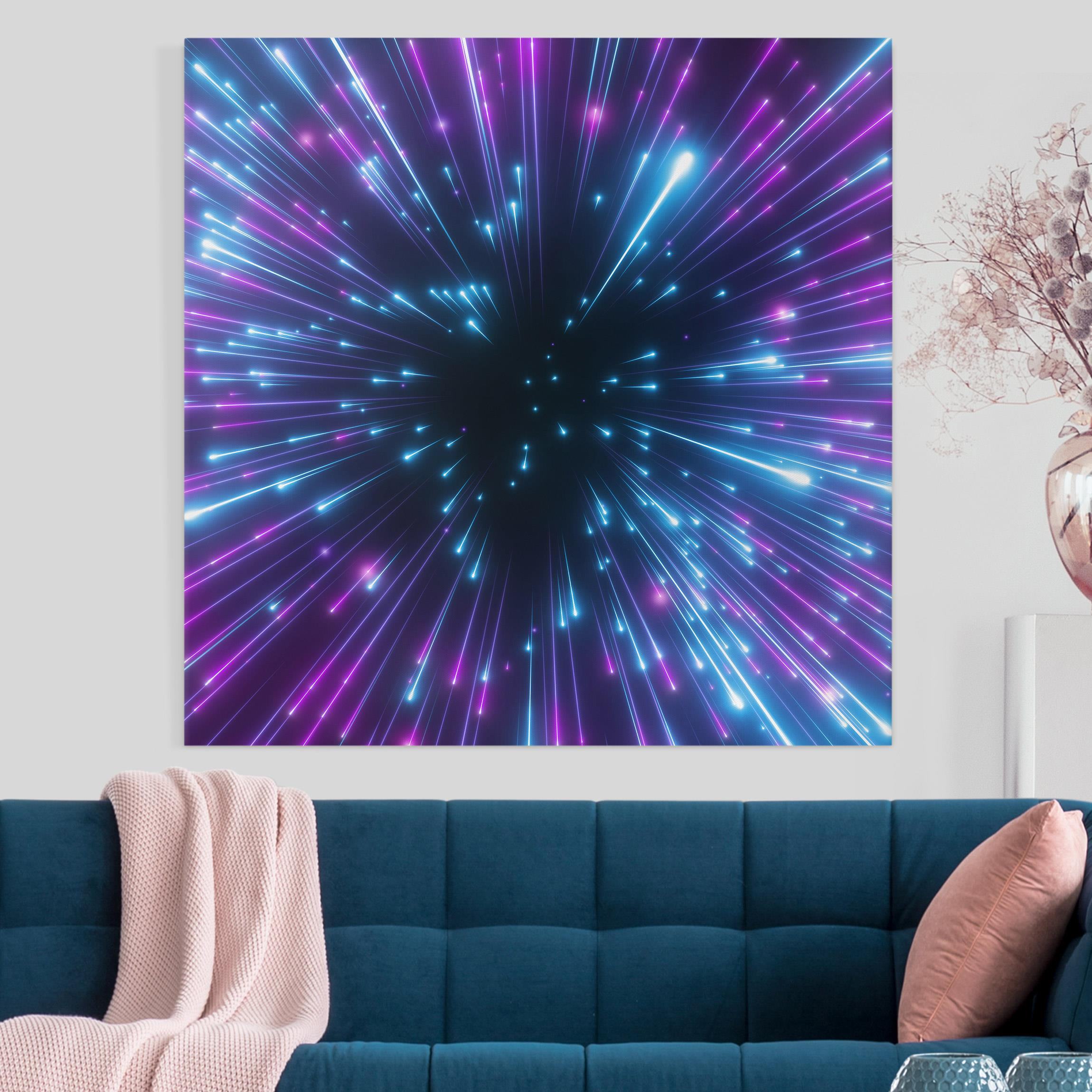 Leinwandbild Neon Feuerwerk