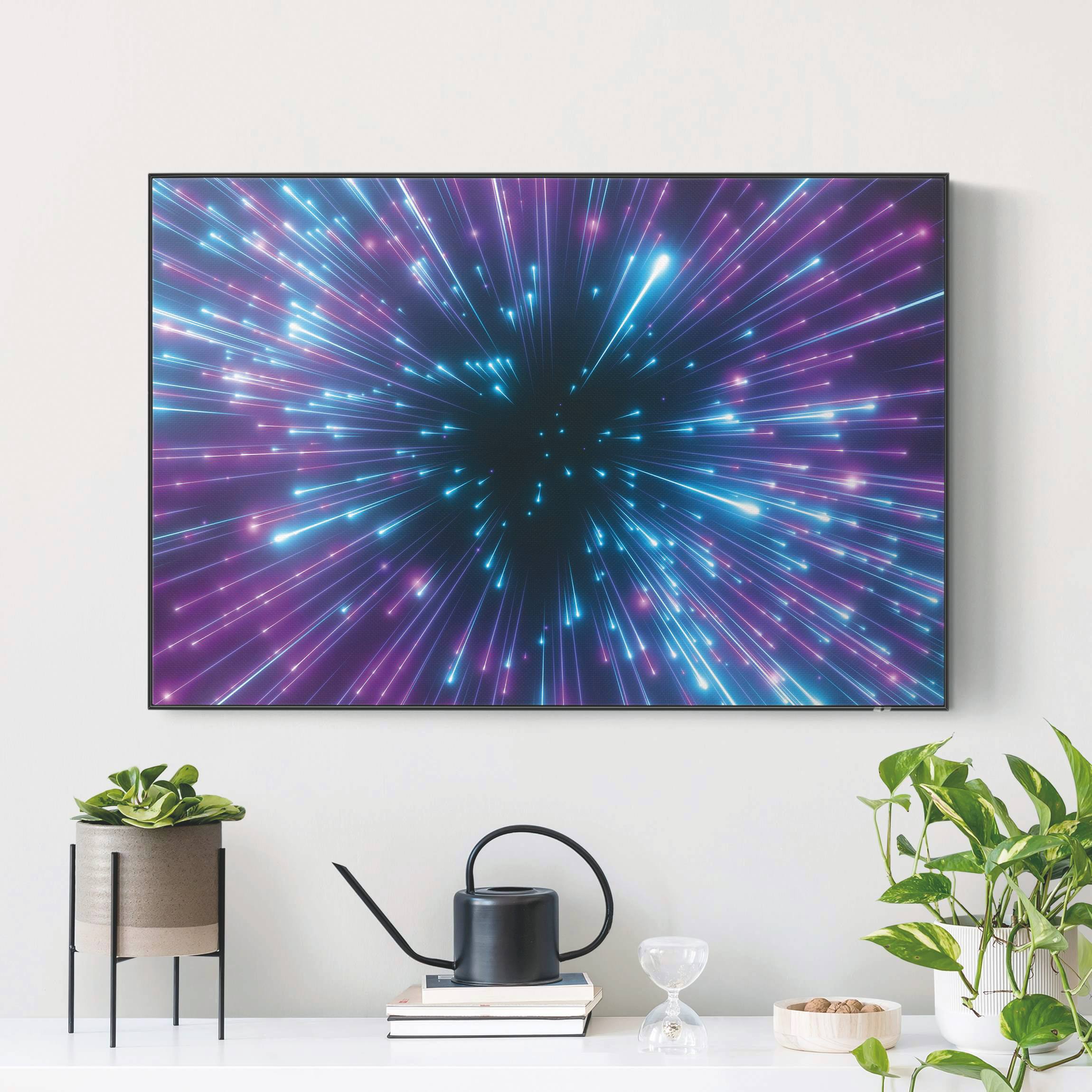 Akustik-Wechselbild Neon Feuerwerk