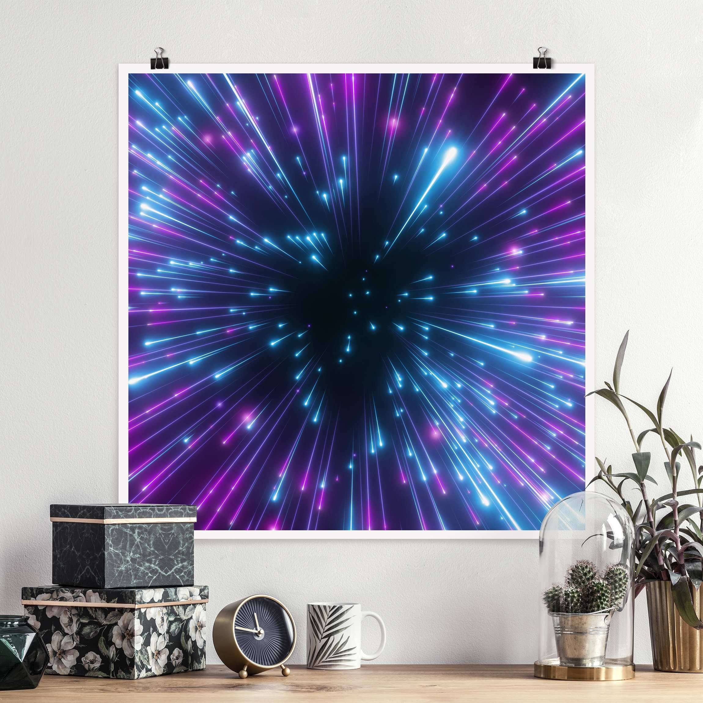 Poster Neon Feuerwerk