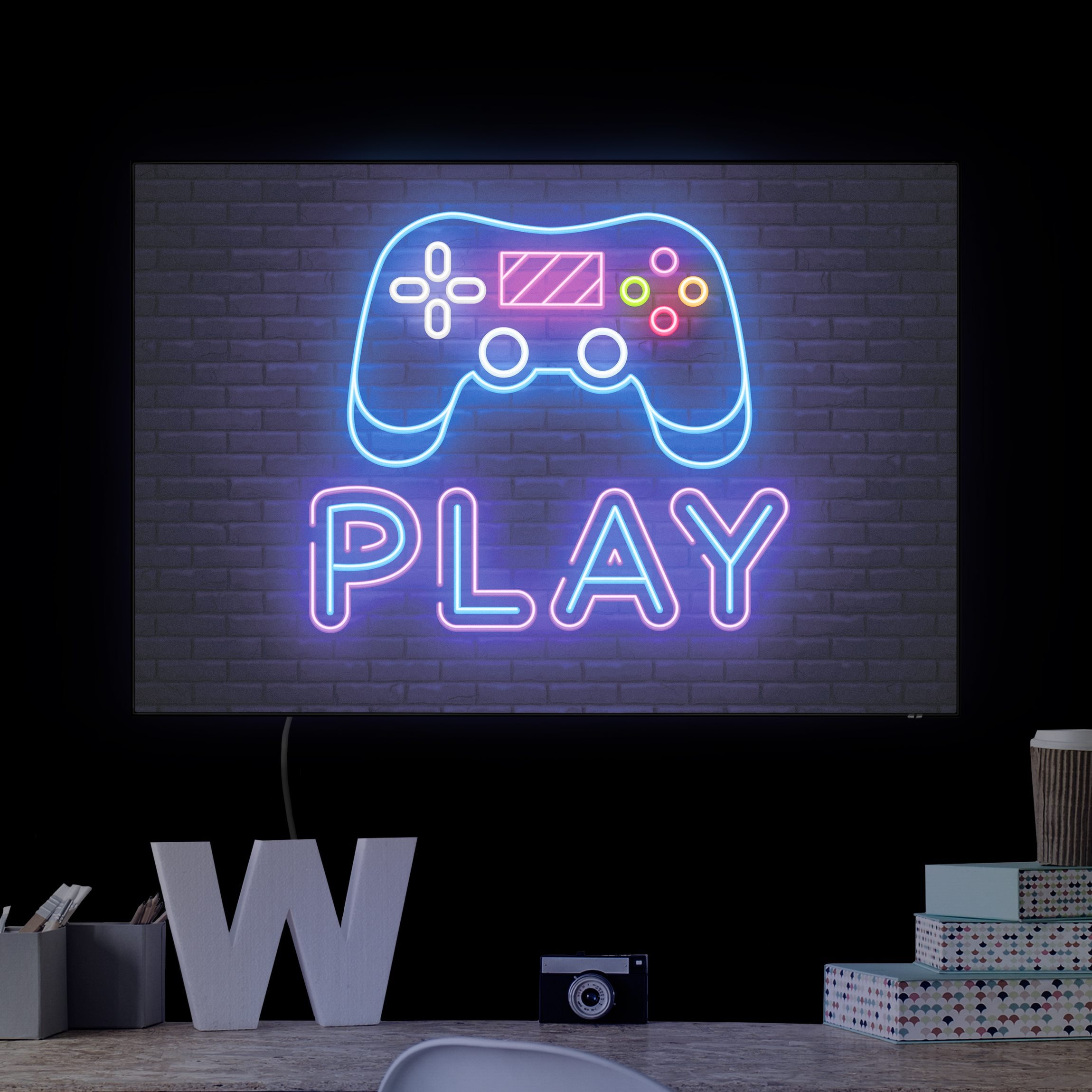 LED-Wechselbild Neon Gaming Controller