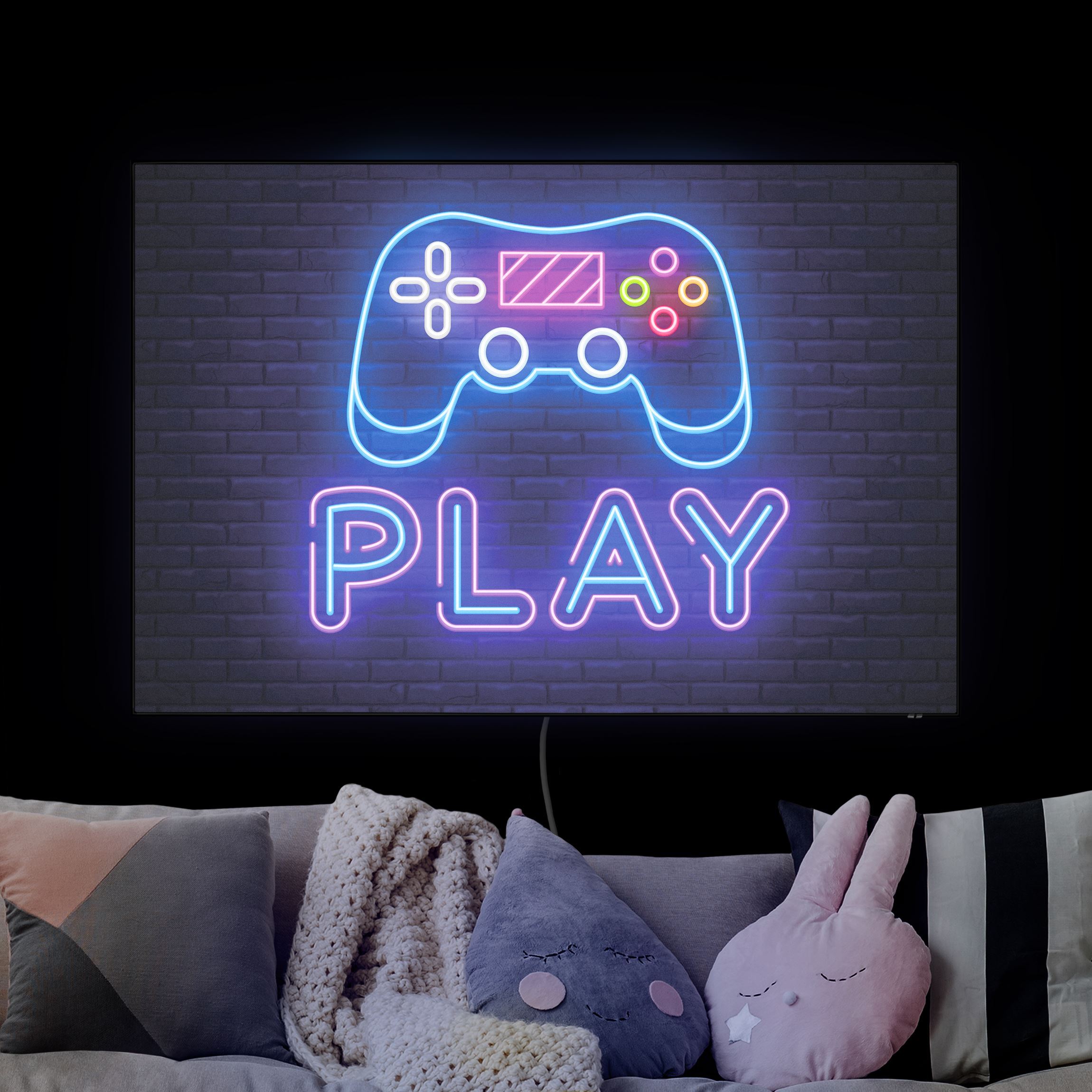 LED-Wechselbild Neon Gaming Controller