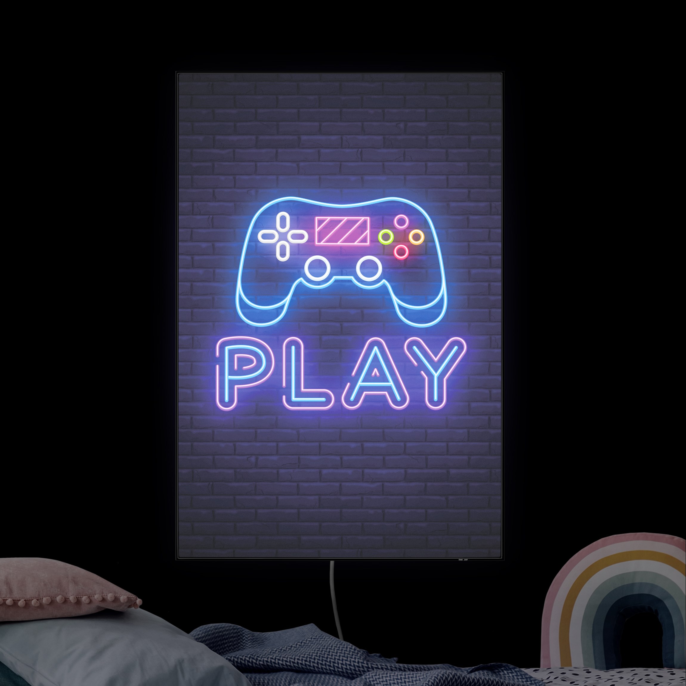LED-Wechselbild Neon Gaming Controller