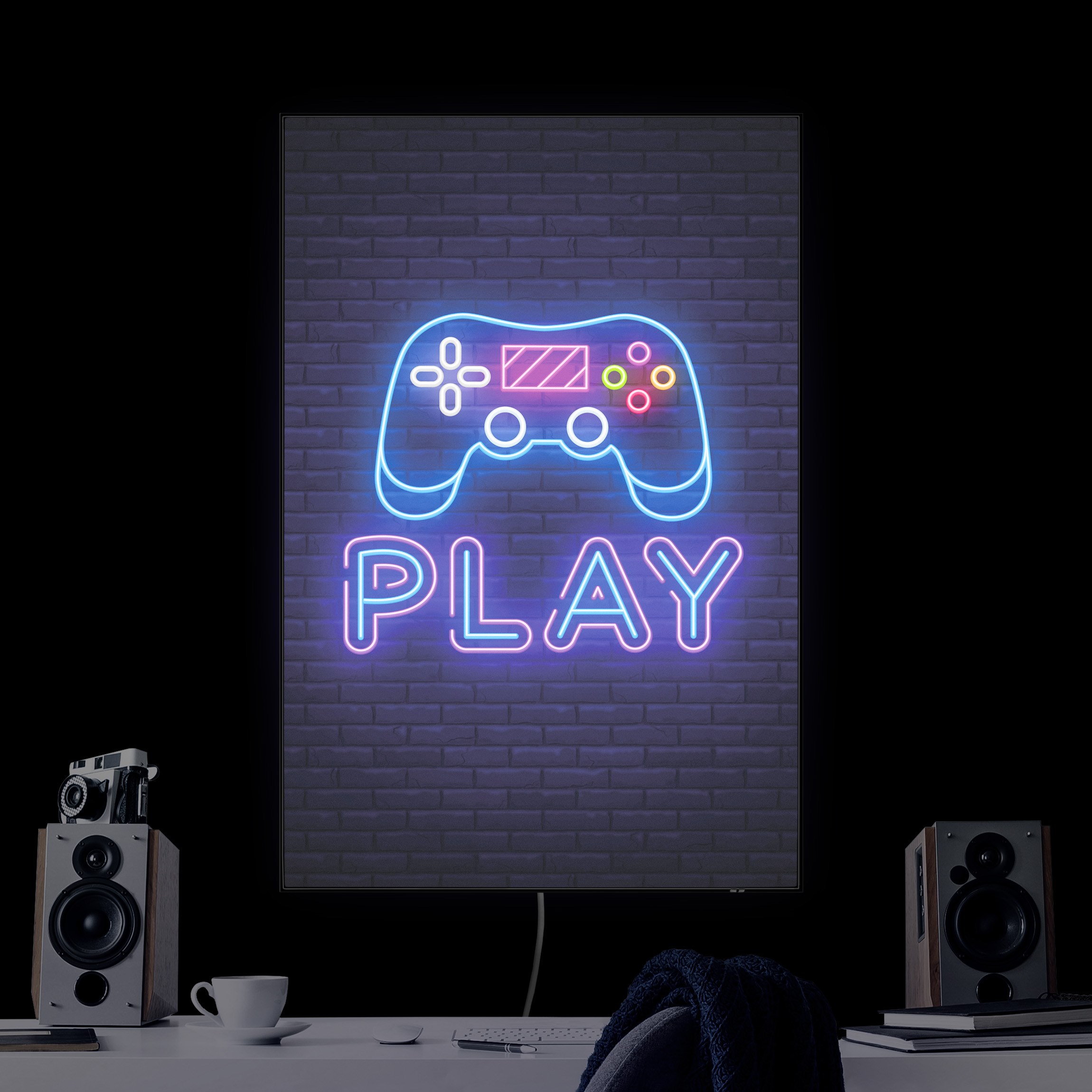 LED-Wechselbild Neon Gaming Controller