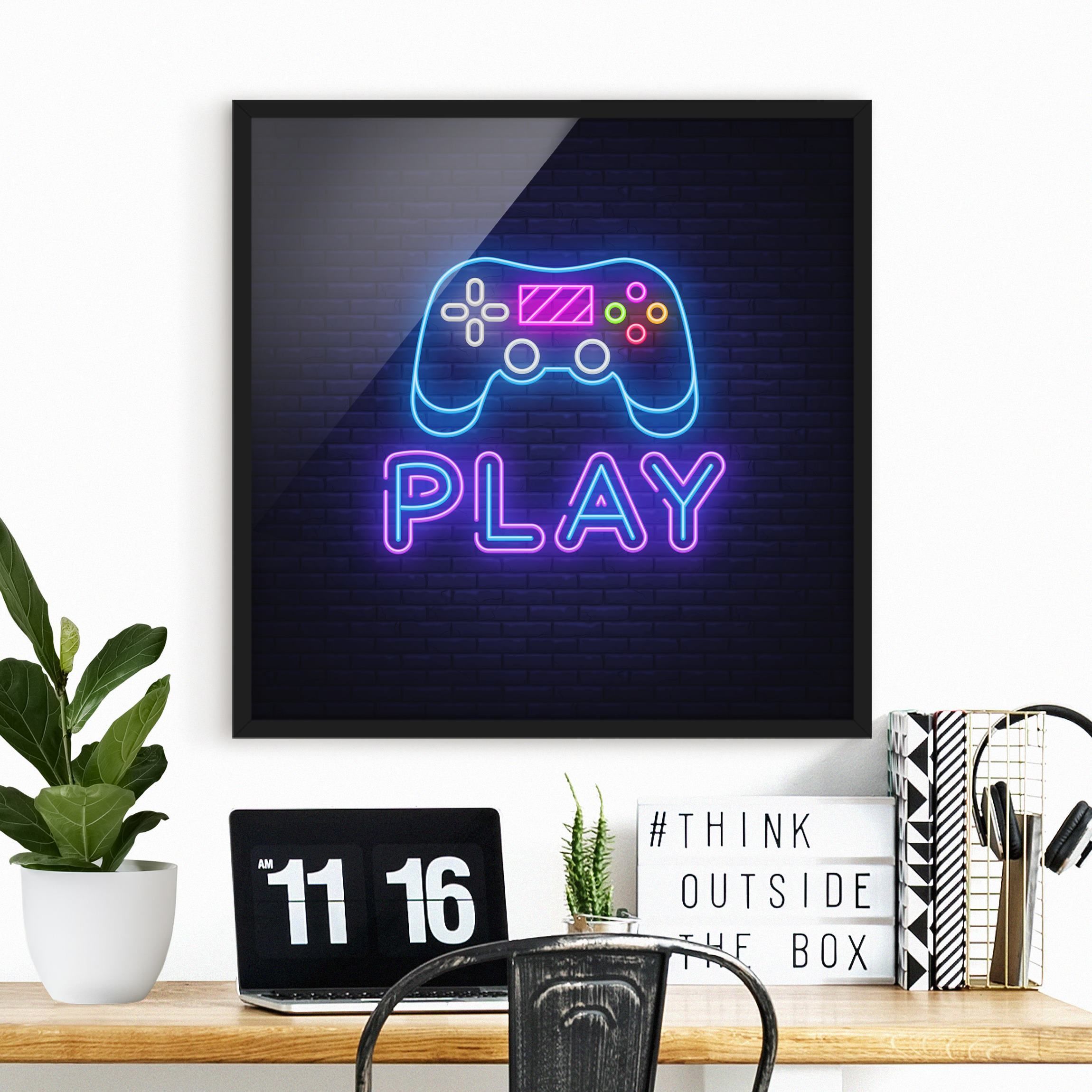 Bild mit Rahmen Neon Gaming Controller
