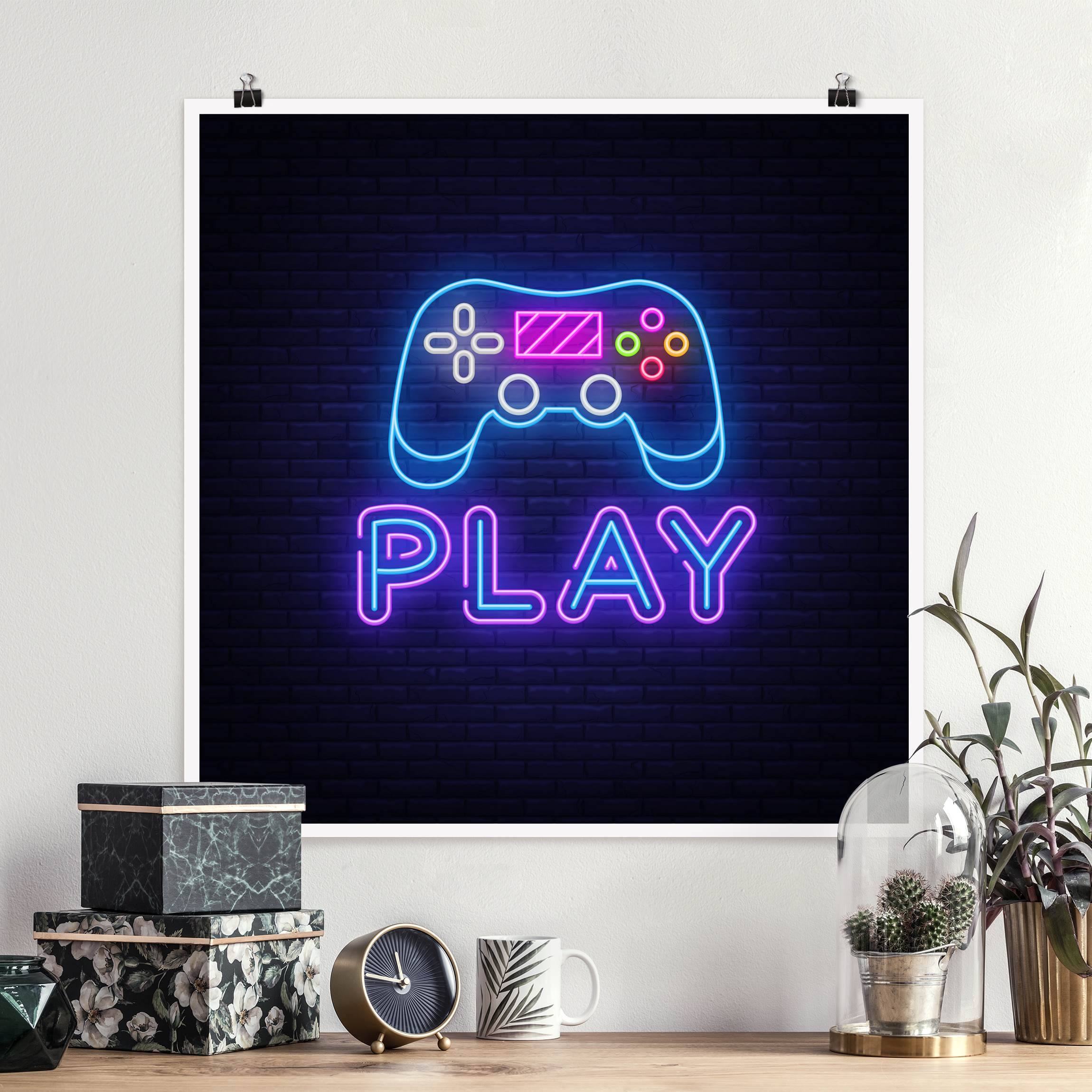 Poster Neon Gaming Controller