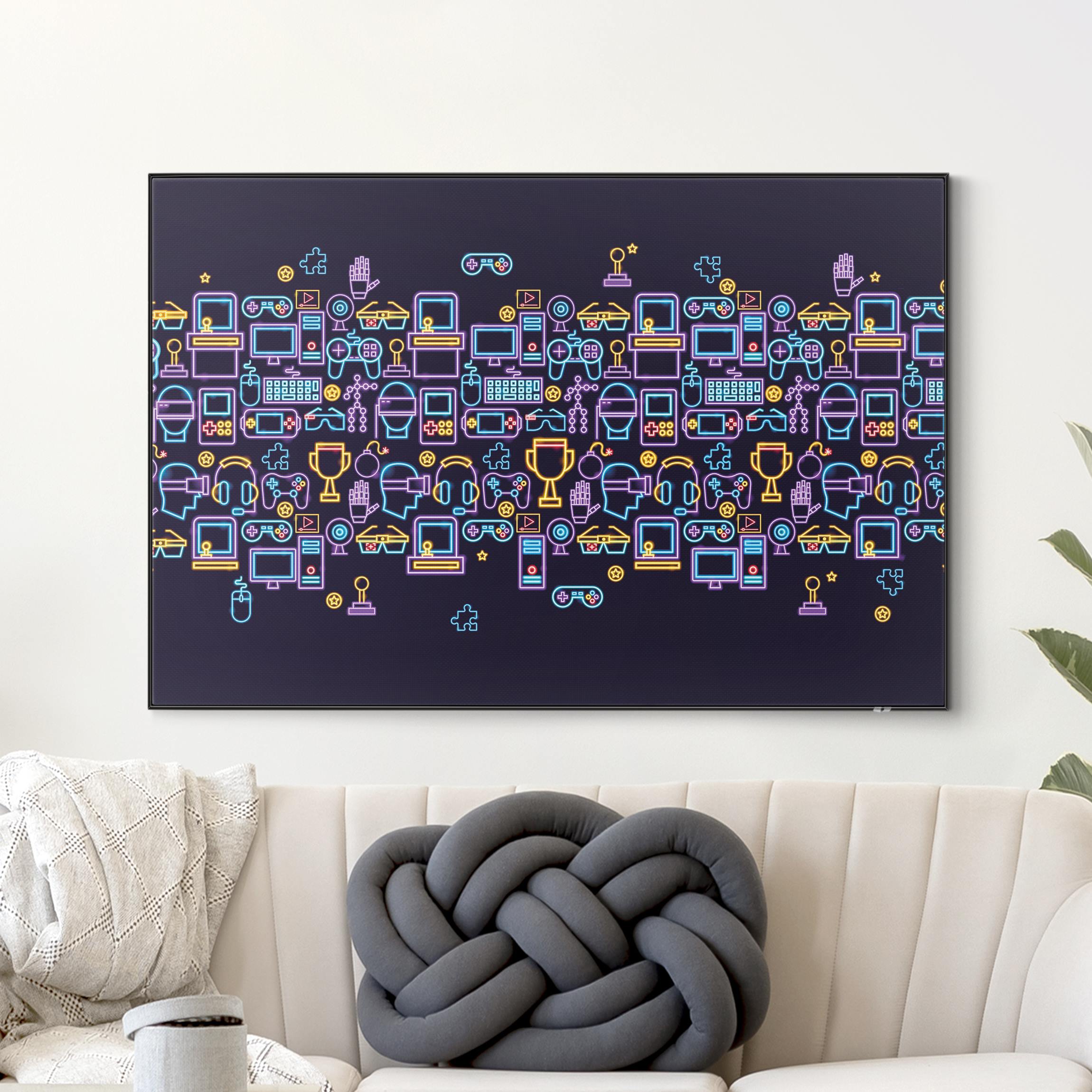 Wechselbild Neon Gaming Symbole